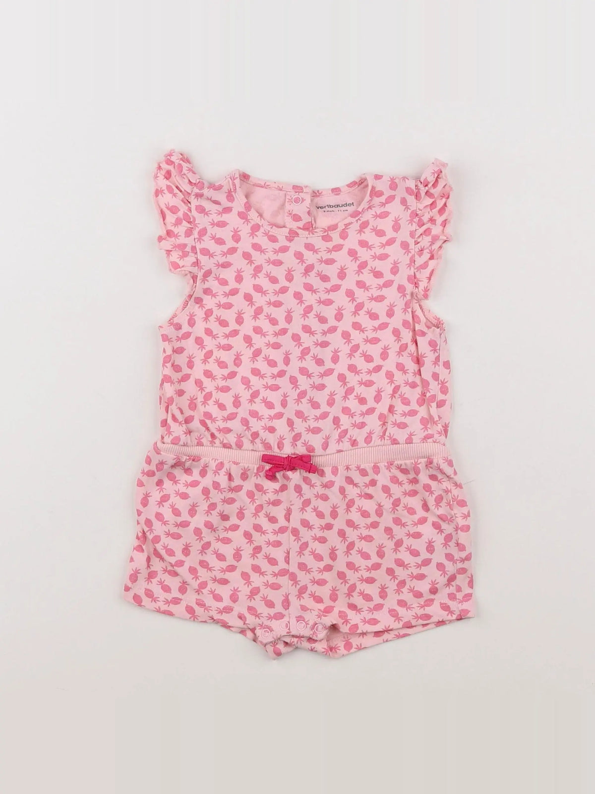 Vertbaudet - combinaison rose - 9 mois