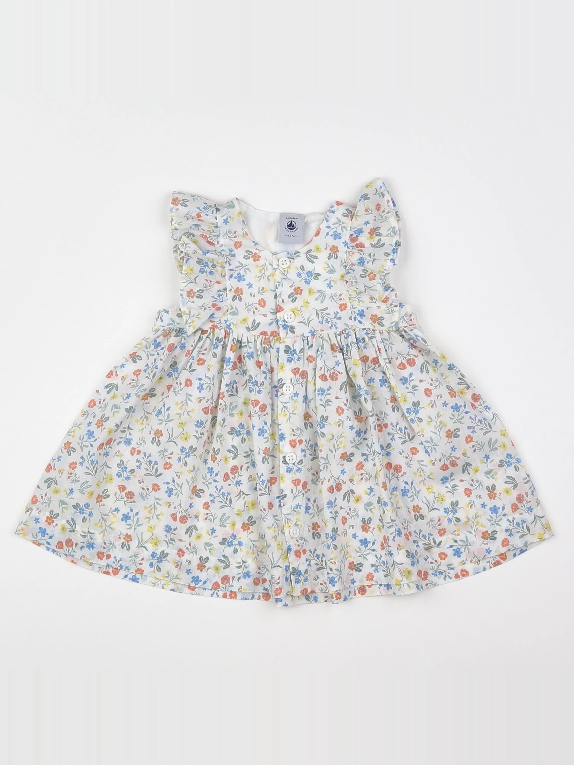 Petit Bateau - robe multicolore - 6 mois