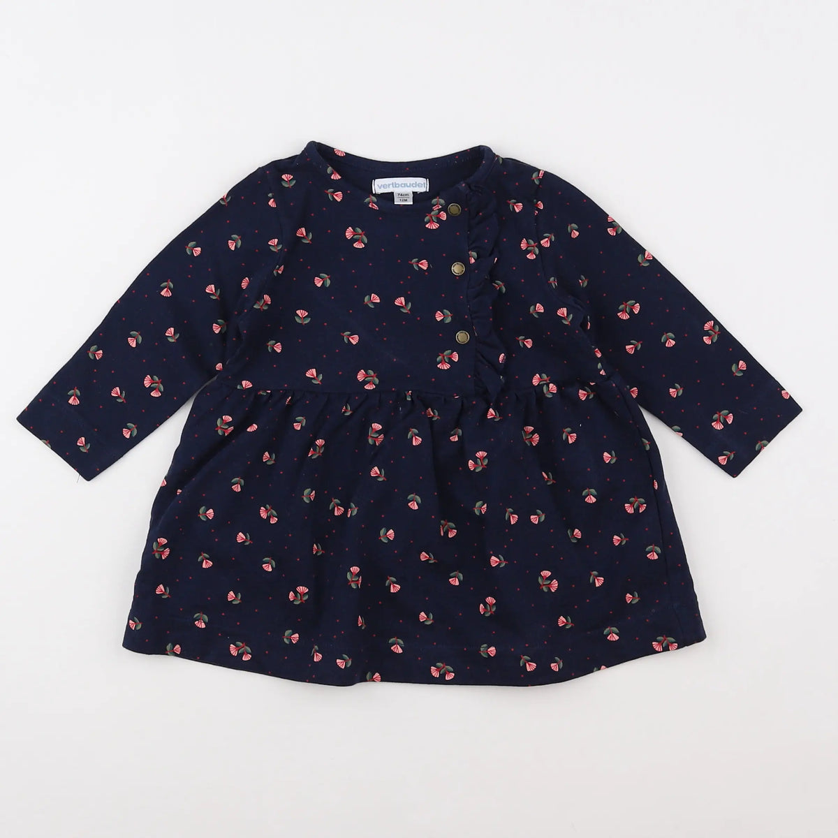 Vertbaudet - robe bleu - 12 mois