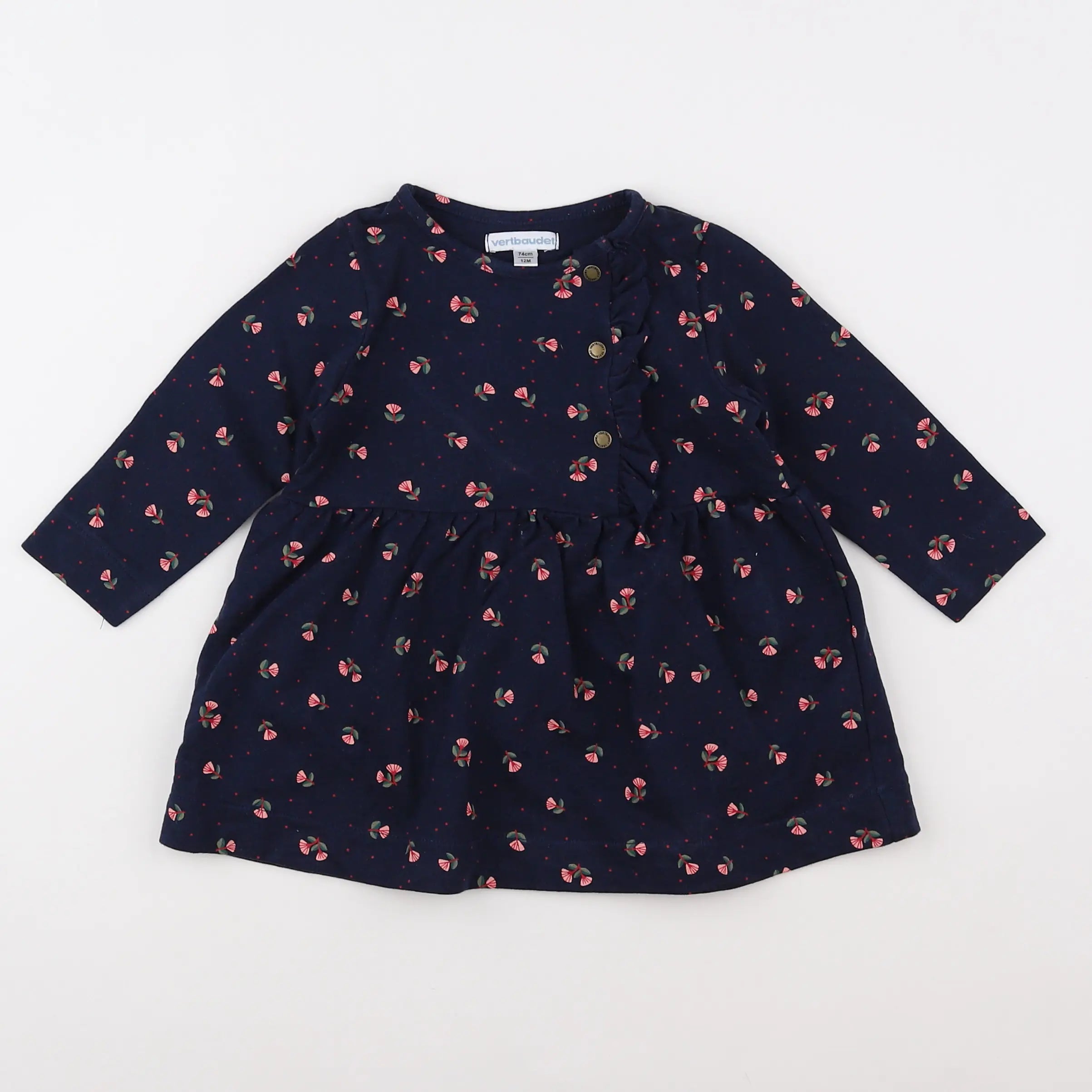 Vertbaudet - robe bleu - 12 mois