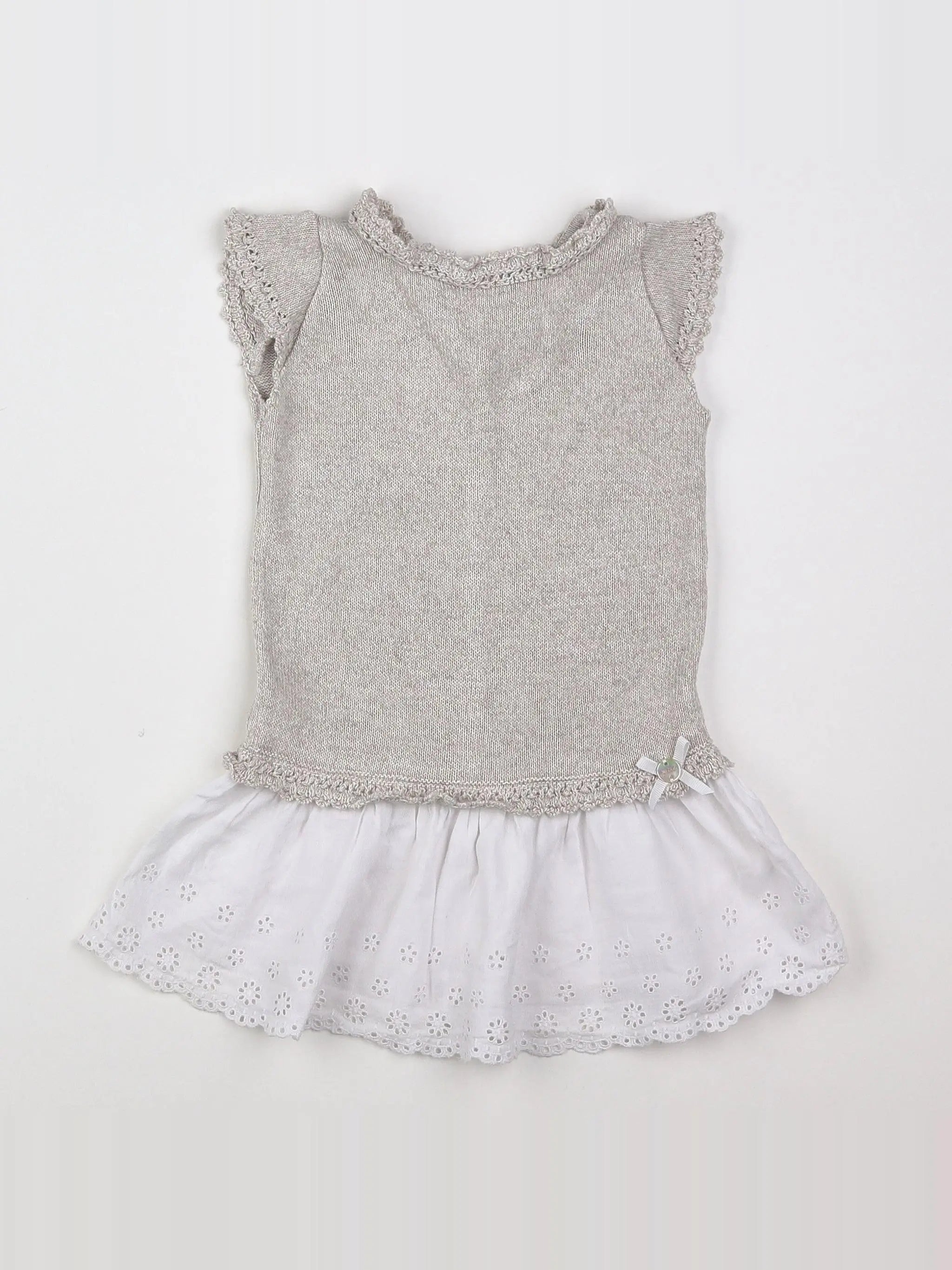 Paz Rodriguez - robe beige, blanc - 2 ans