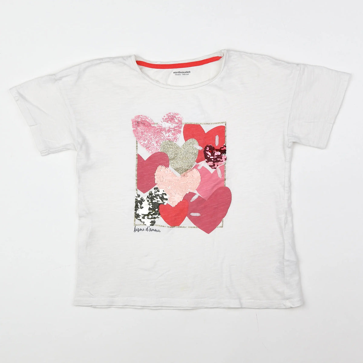 Vertbaudet - tee-shirt blanc - 10 ans
