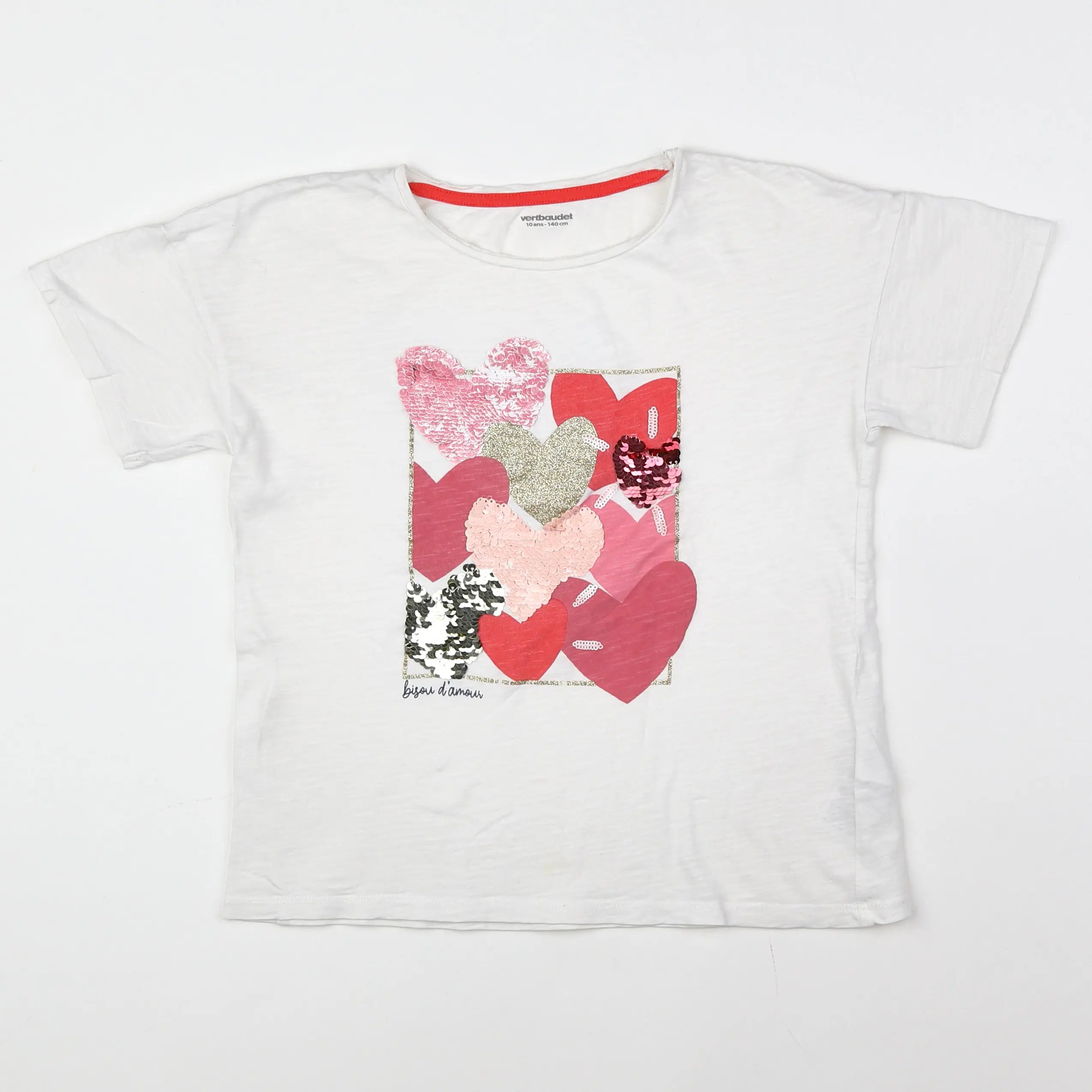 Vertbaudet - tee-shirt blanc - 10 ans