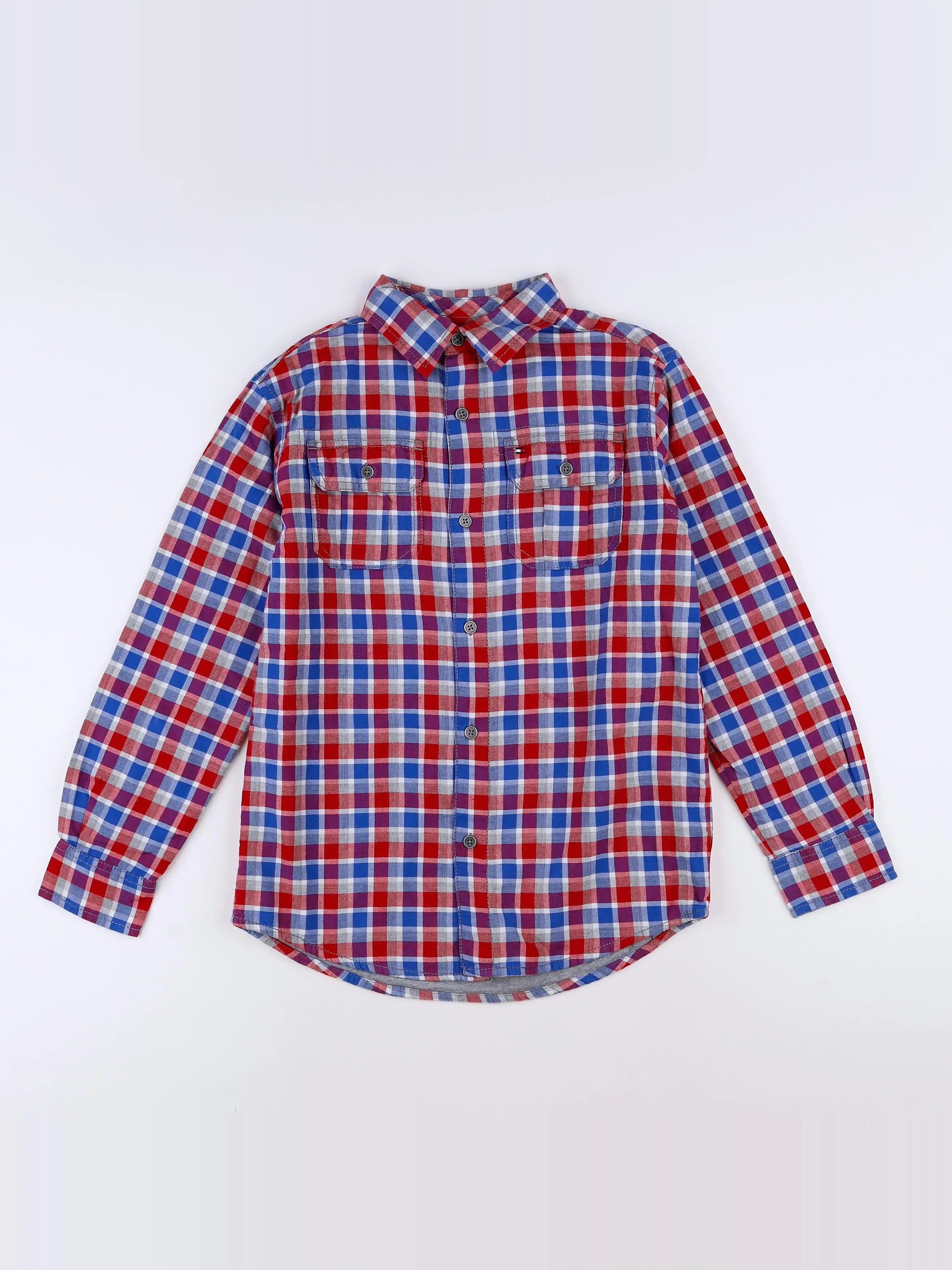 Tommy Hilfiger - chemise bleu, rouge - 8/10 ans