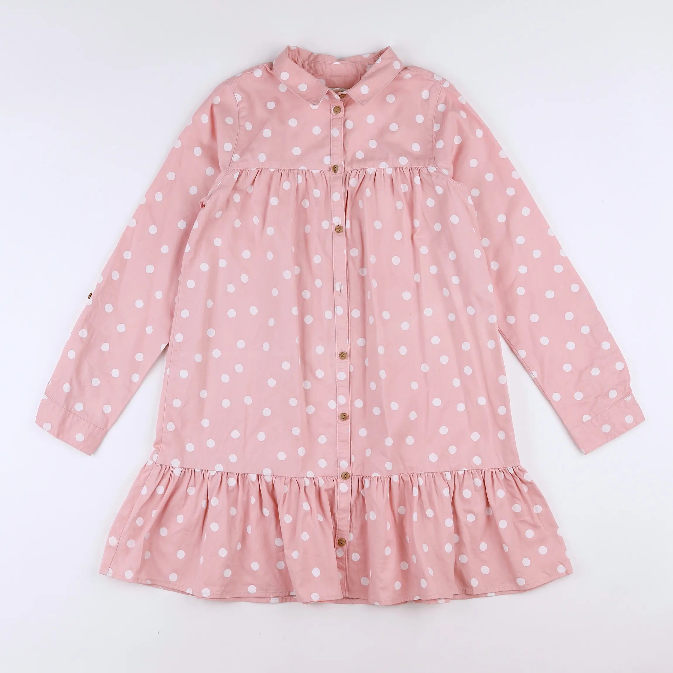 Vertbaudet - robe rose, blanc - 10 ans