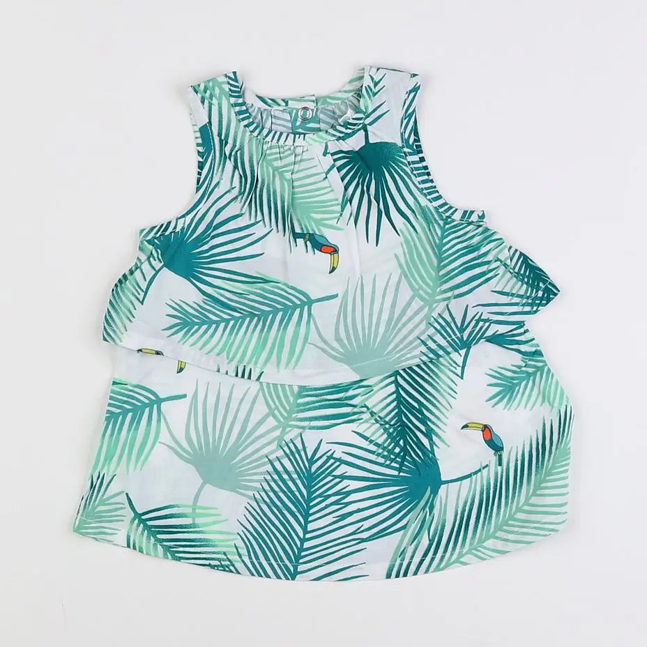 Vertbaudet - blouse multicolore (état neuf) - 3 mois