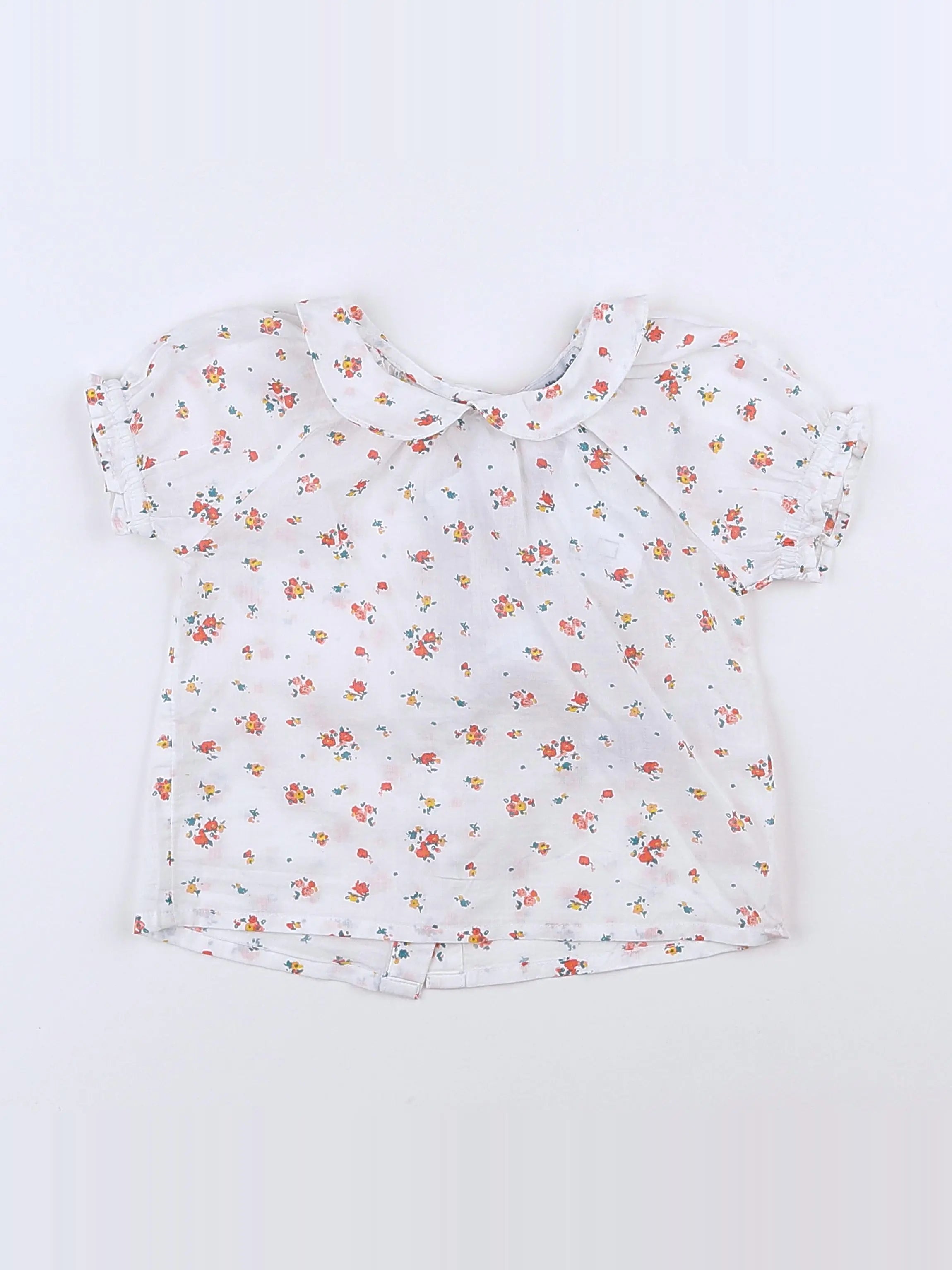 Vertbaudet - blouse blanc (état neuf) - 12 mois