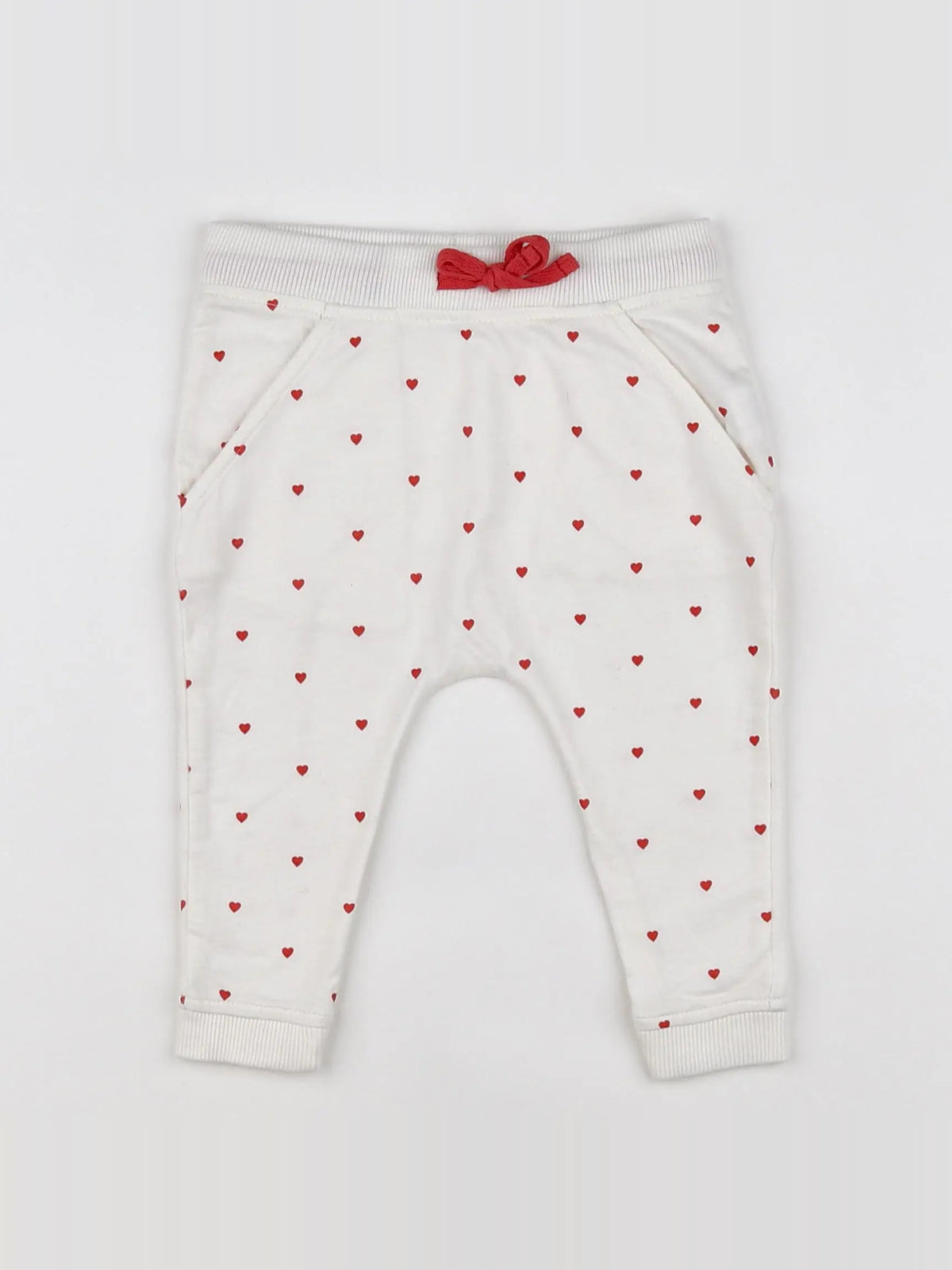 Boutchou - jogging blanc, rouge - 6 mois