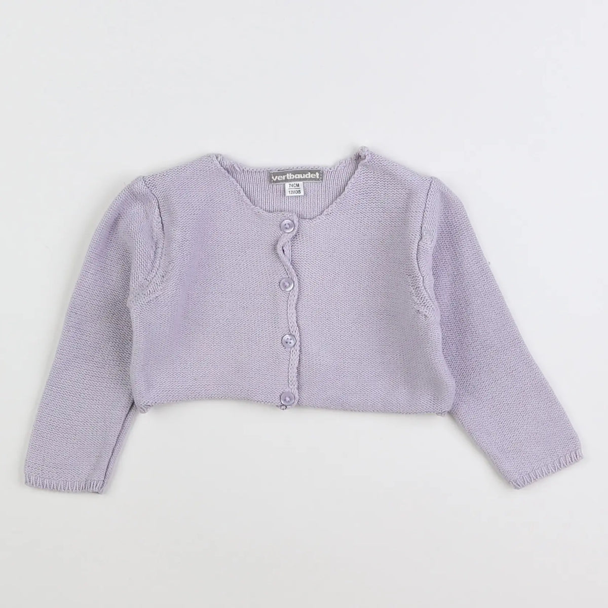 Vertbaudet - gilet violet - 12 mois