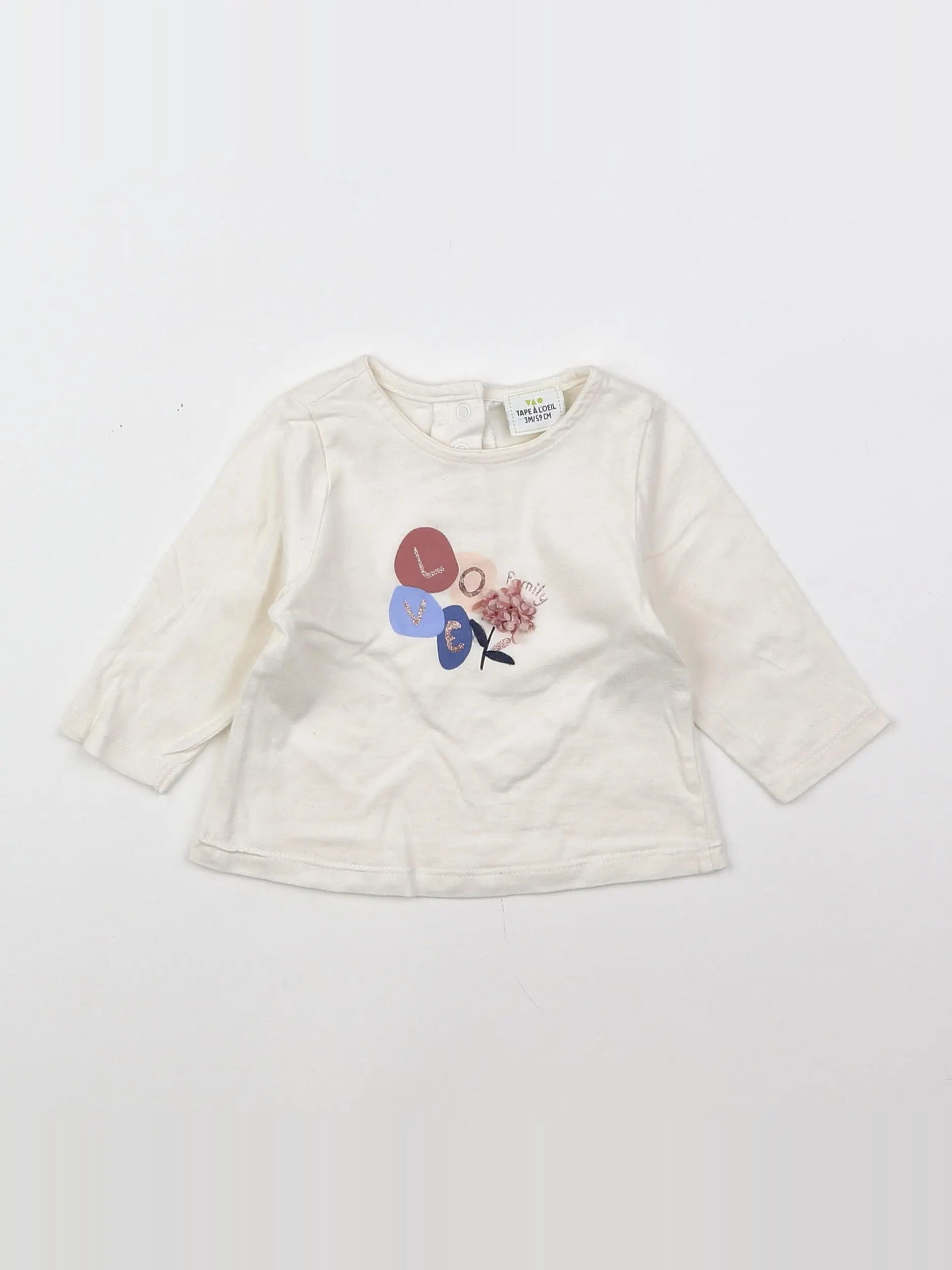 Tape à l'oeil - tee-shirt beige - 3 mois