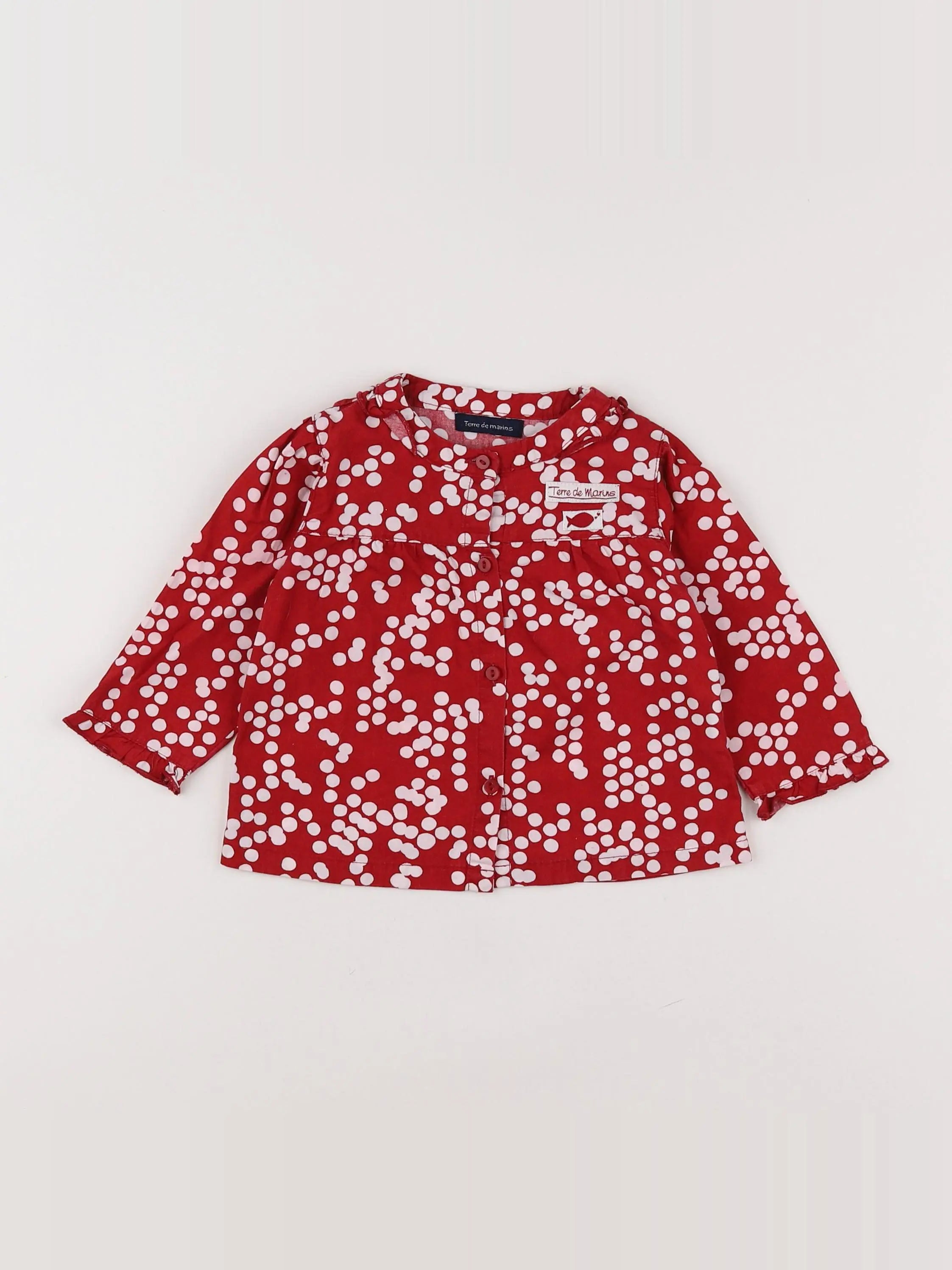 Terre de marins - blouse rouge, blanc - 6 mois