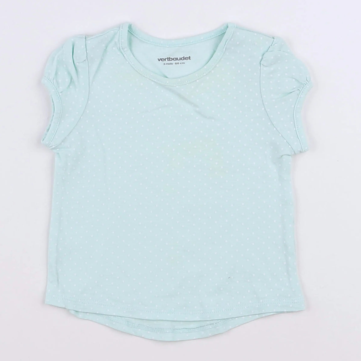 Vertbaudet - tee-shirt bleu - 3 mois