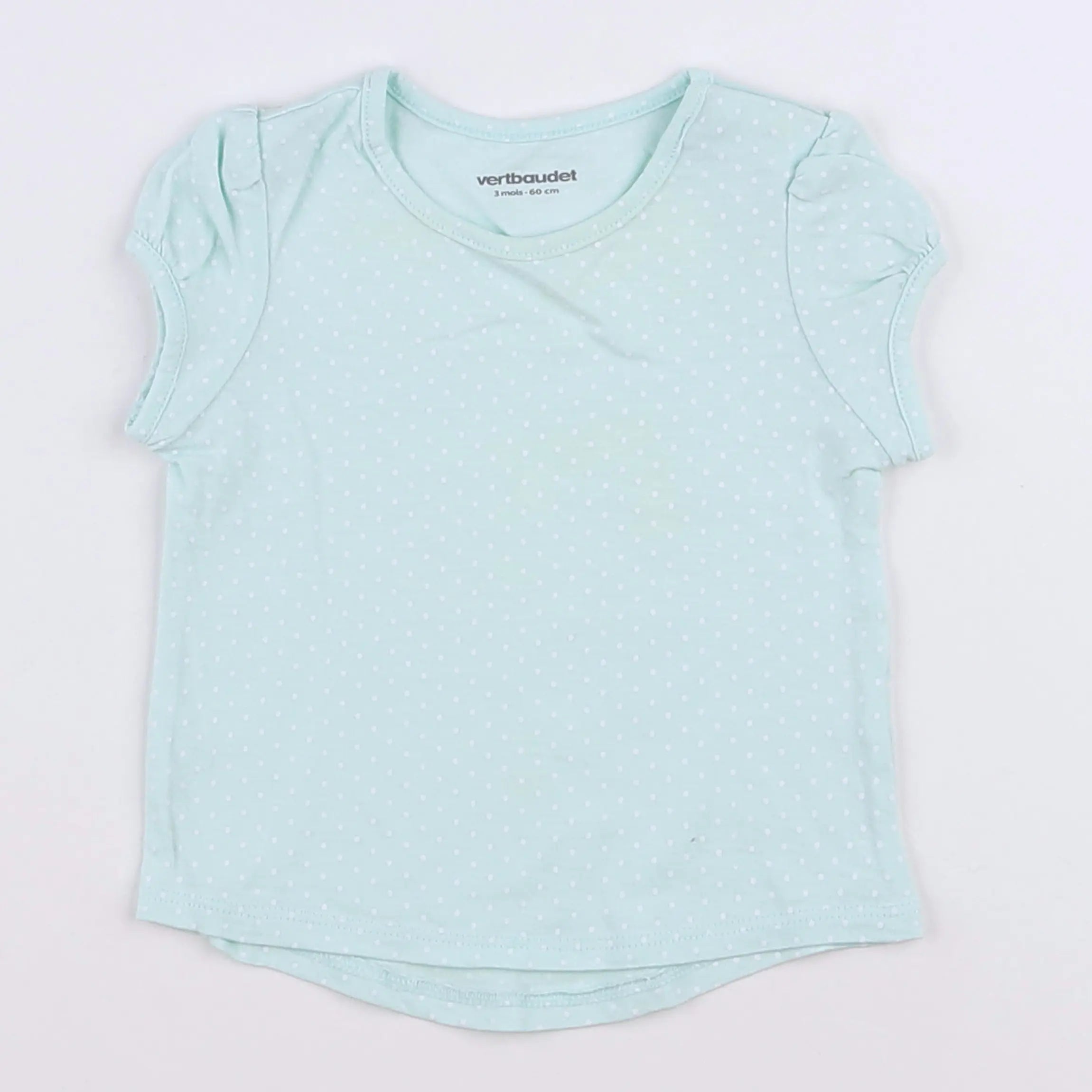 Vertbaudet - tee-shirt bleu - 3 mois