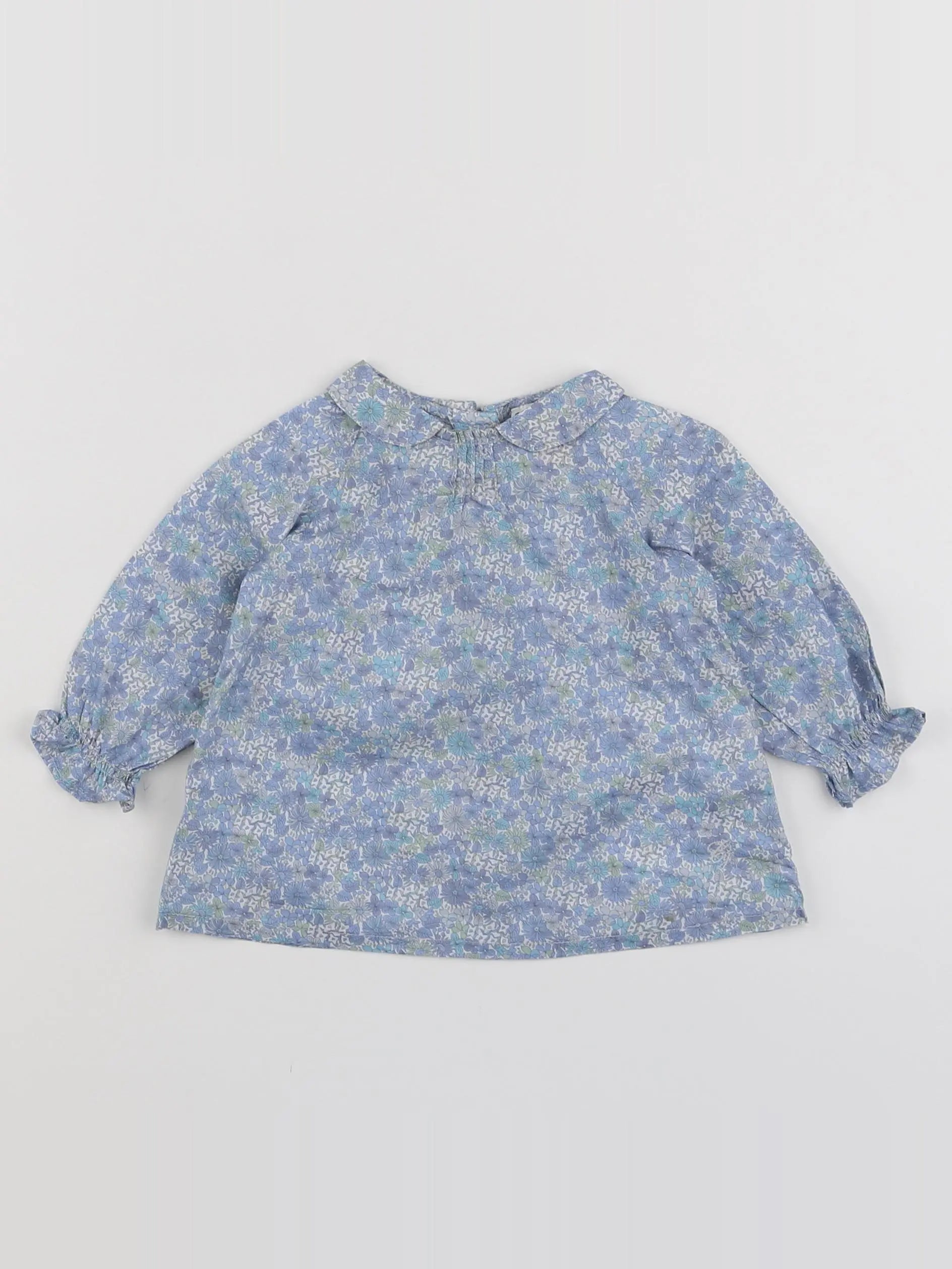 Cyrillus - blouse bleu, vert - 6 mois