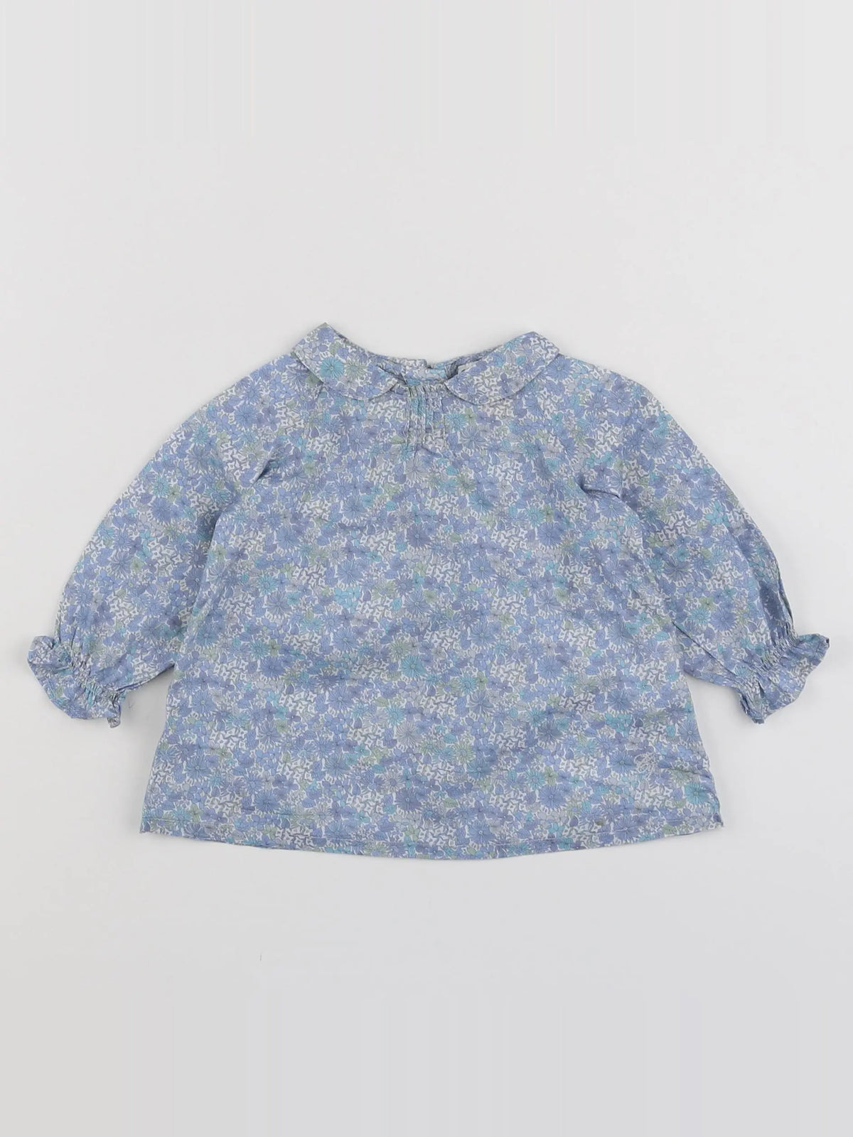 Cyrillus - blouse bleu, vert - 6 mois