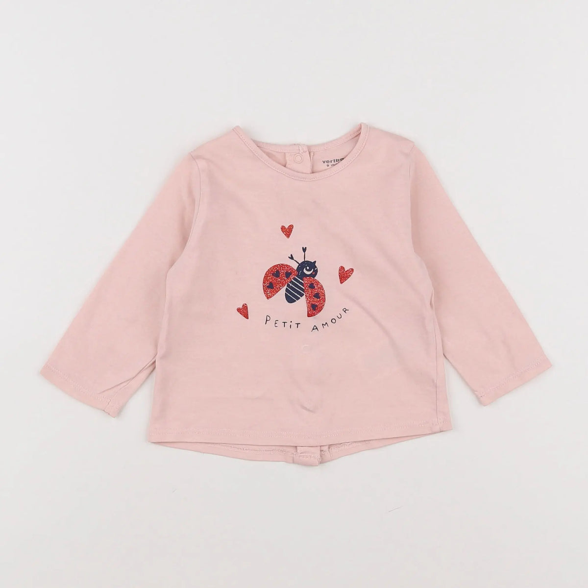 Vertbaudet - tee-shirt rose - 9 mois