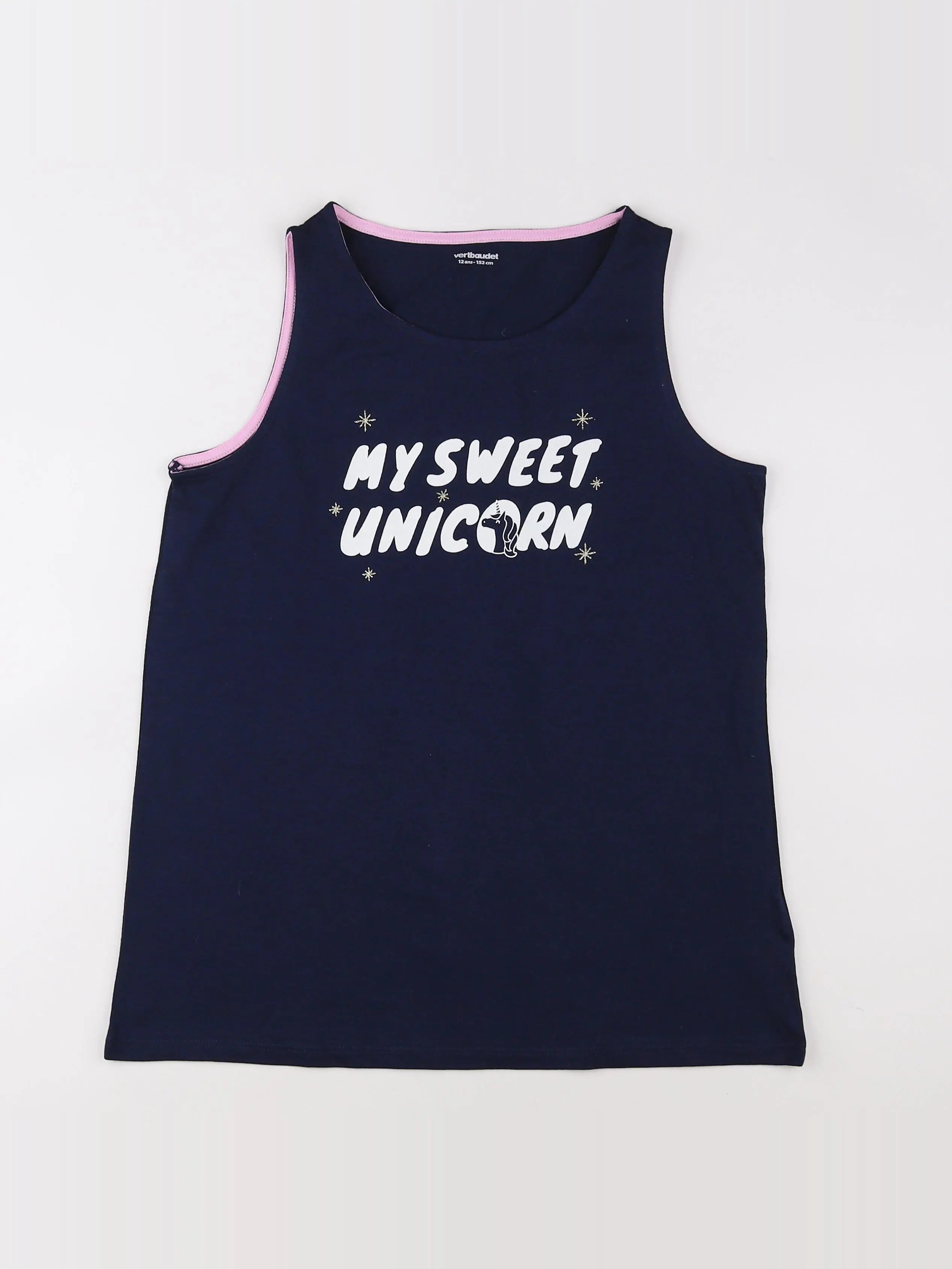 Vertbaudet - tee-shirt rose, bleu - 12 ans