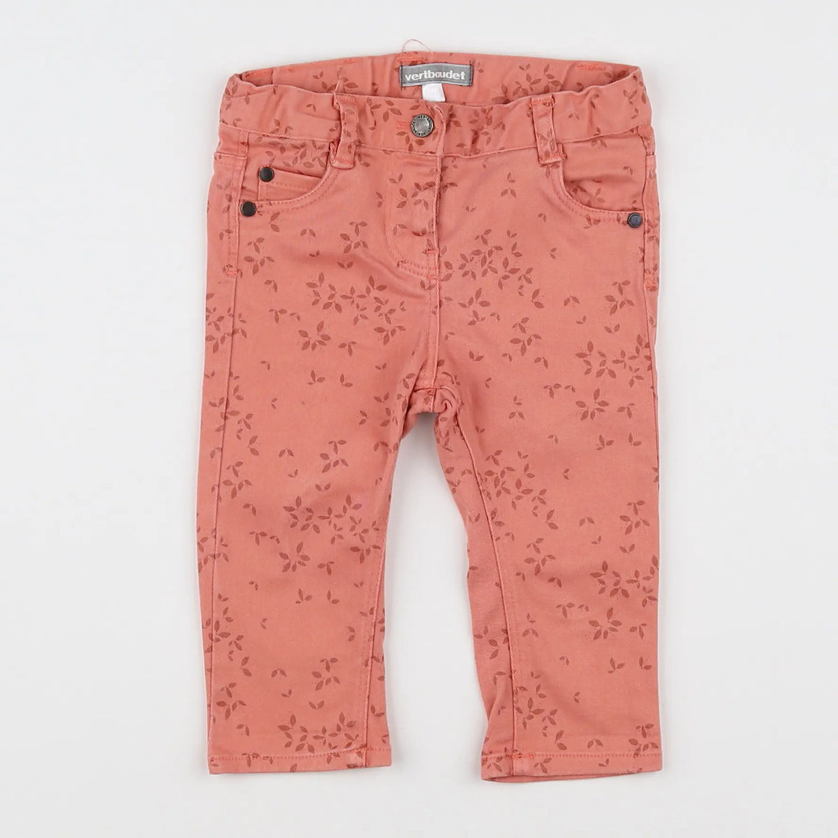 Vertbaudet - pantalon orange - 9 mois