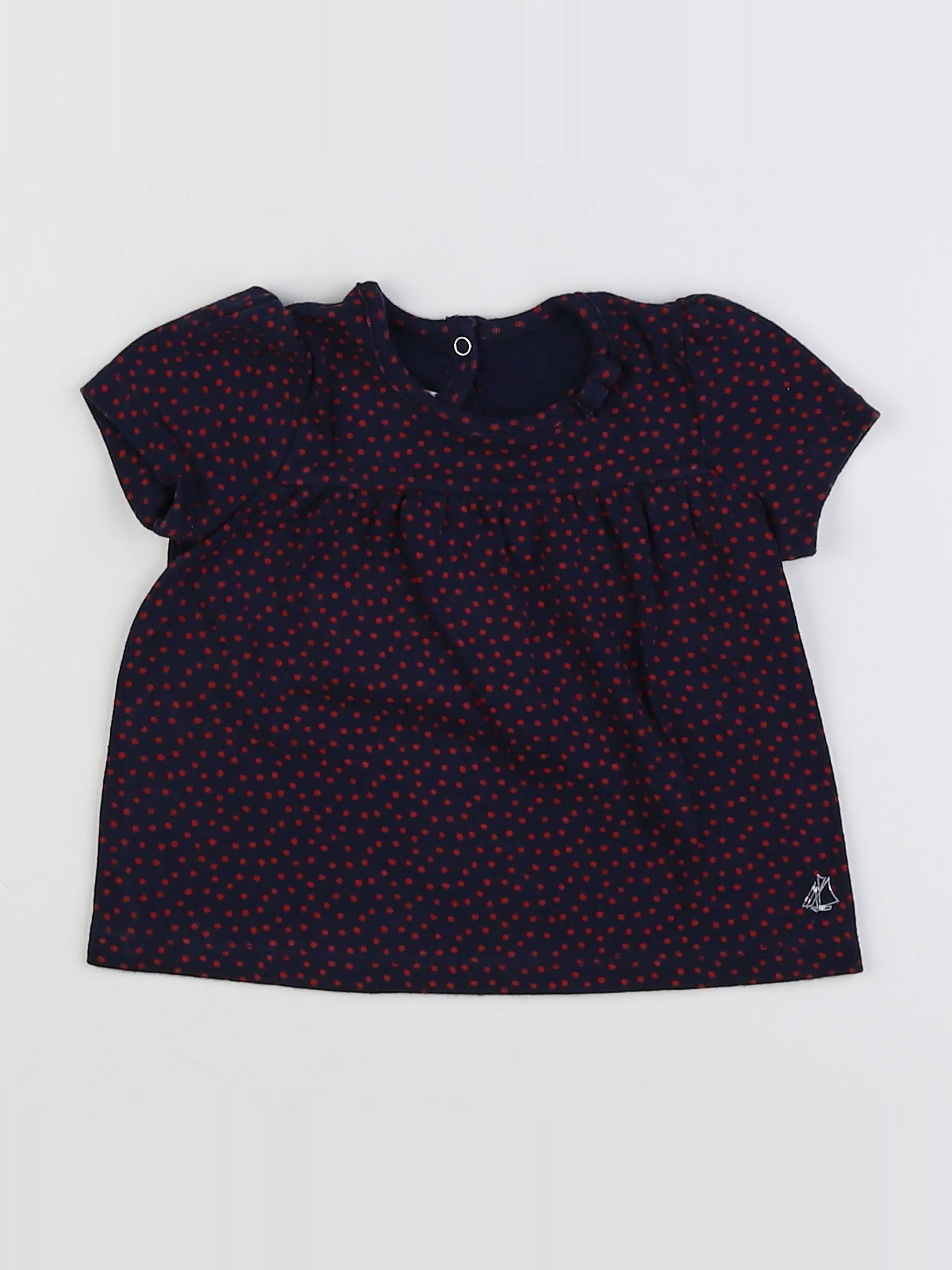 Petit Bateau - tee-shirt bleu, rouge - 12 mois