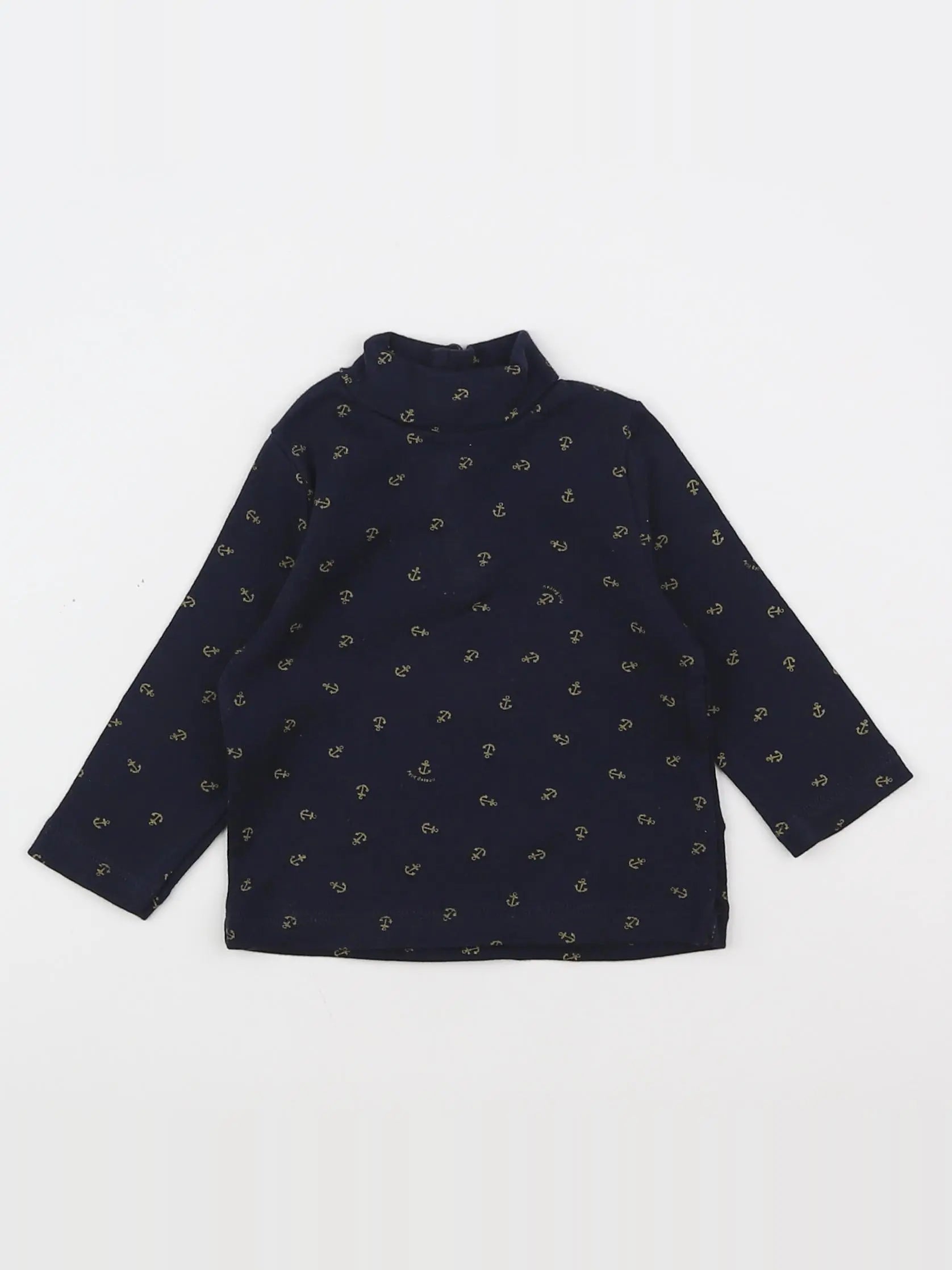 Petit Bateau - sous-pull bleu - 6 mois