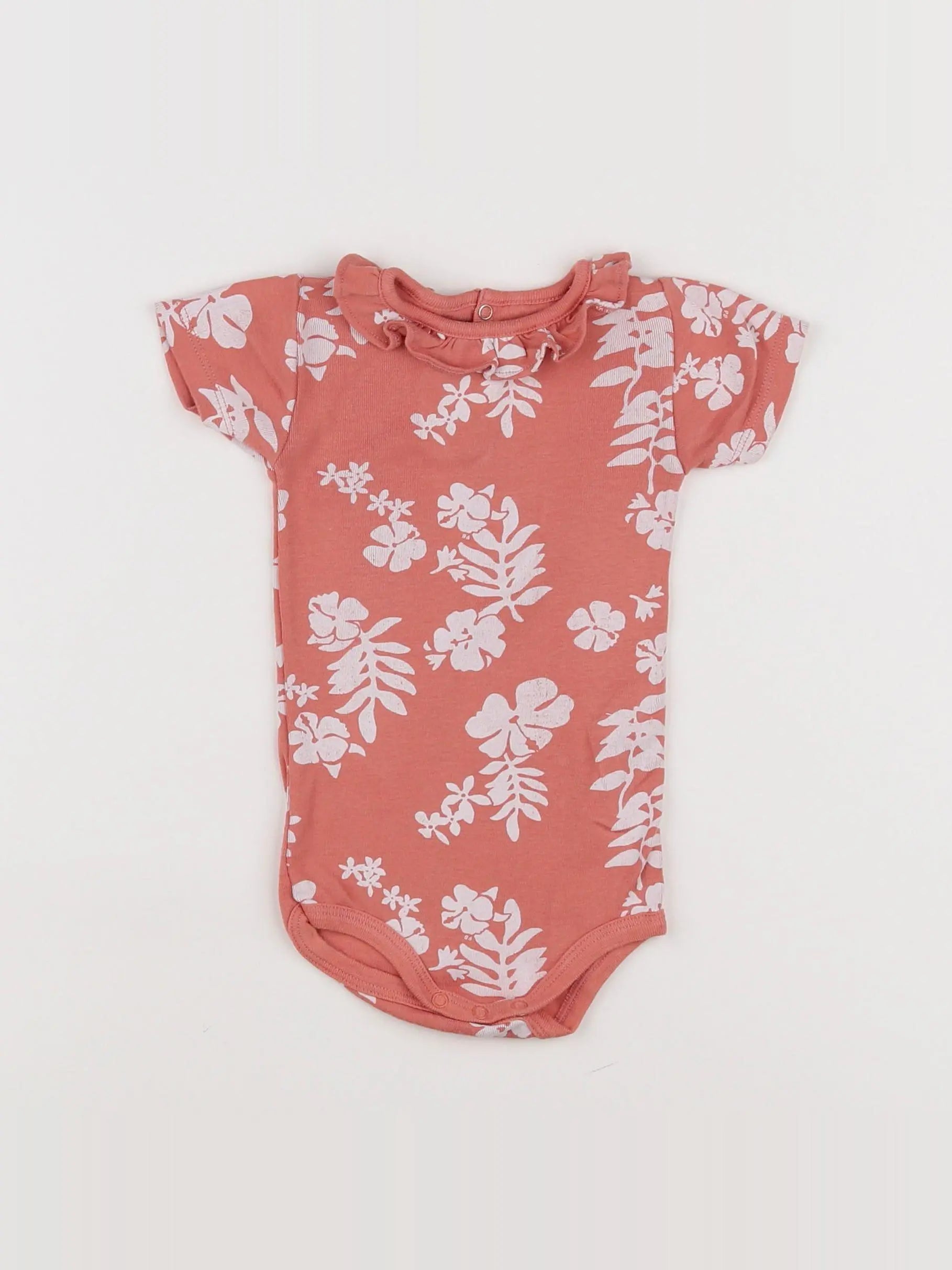 Petit Bateau - body à col rose - 6 mois