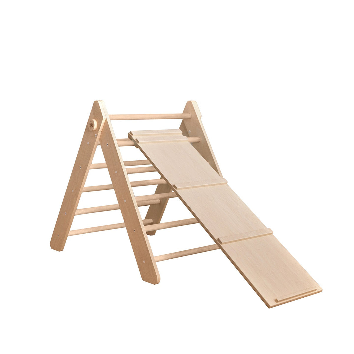 Ensemble - Triangle de Pikler et un grand toboggan à double face