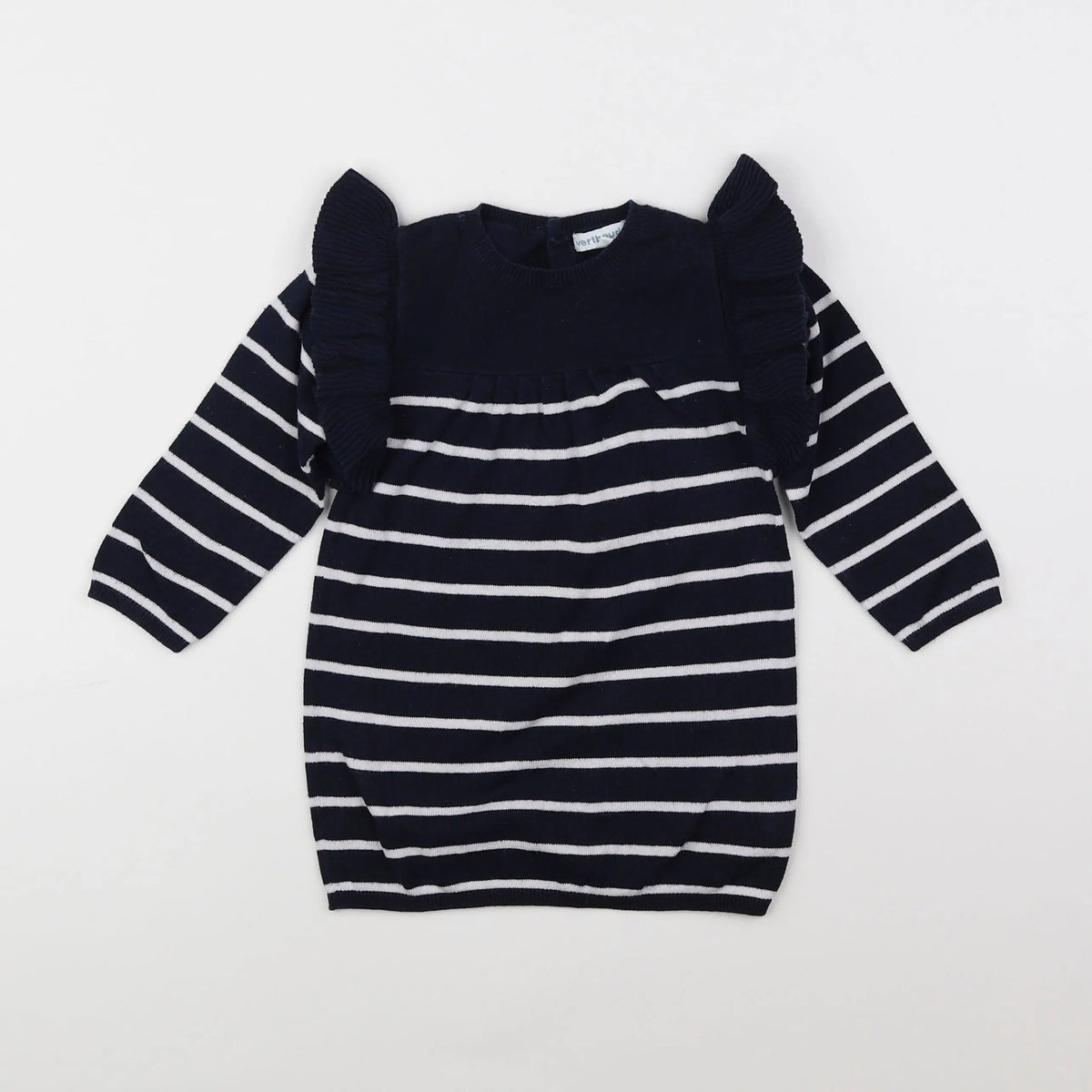 Vertbaudet - robe bleu, blanc - 18 mois