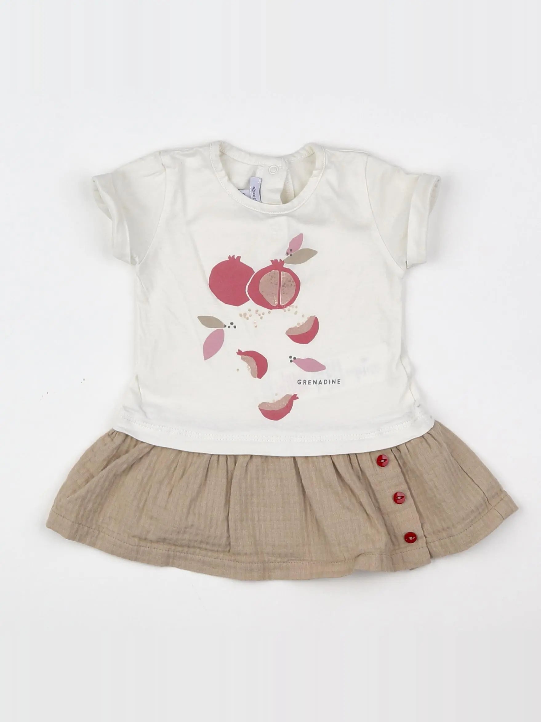 Absorba - robe beige, marron - 6 mois