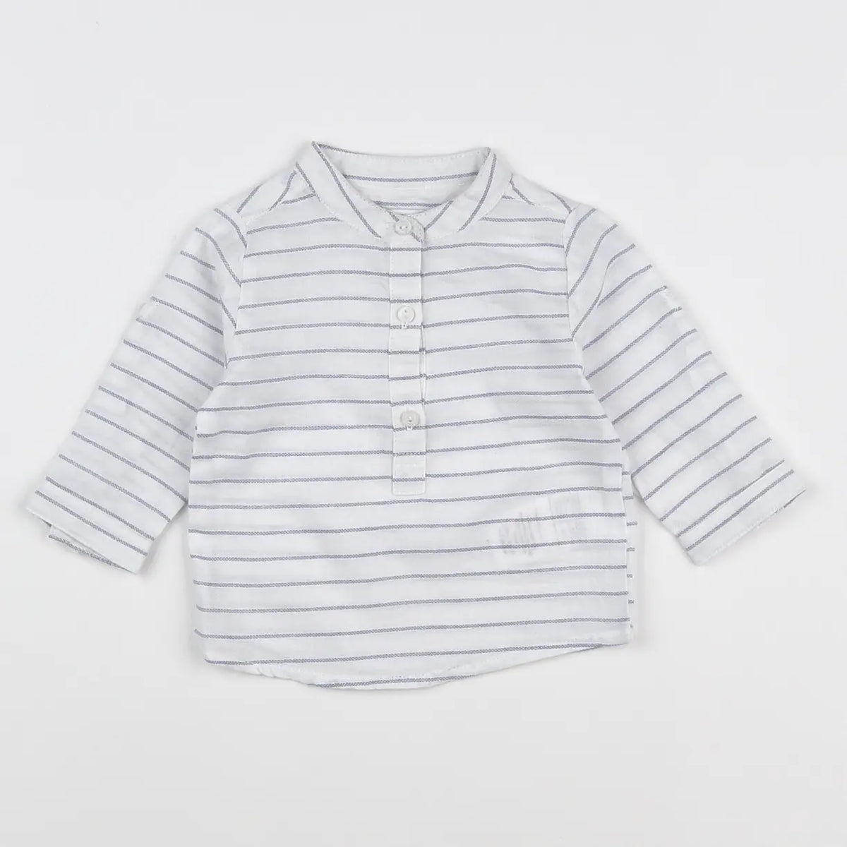 Vertbaudet - chemise blanc, bleu - 6 mois