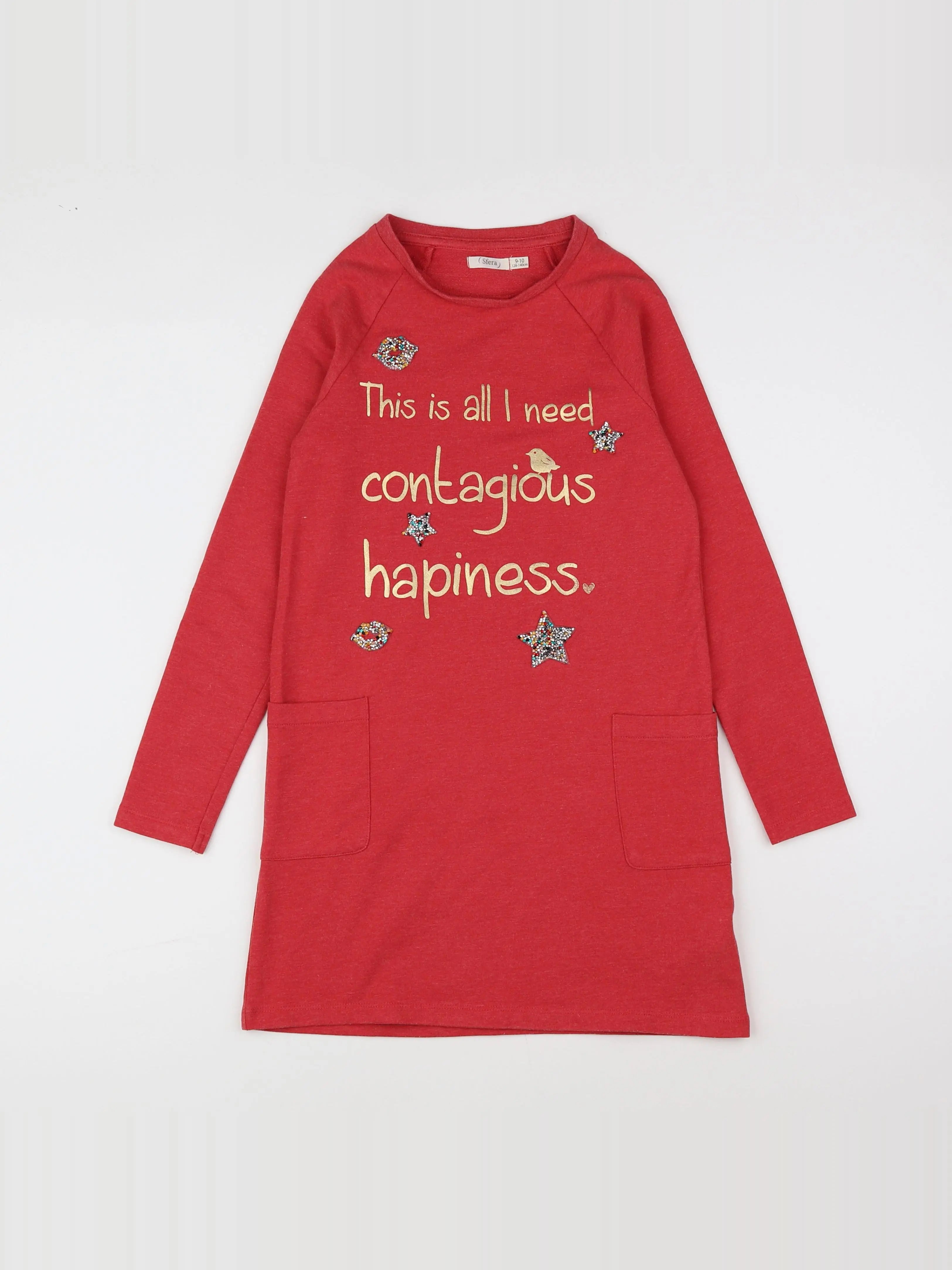 Sfera - robe rouge - 9/10 ans