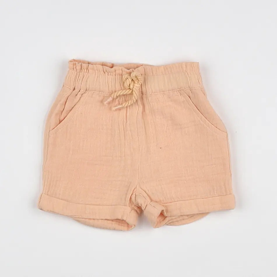Vertbaudet - short orange - 6 mois