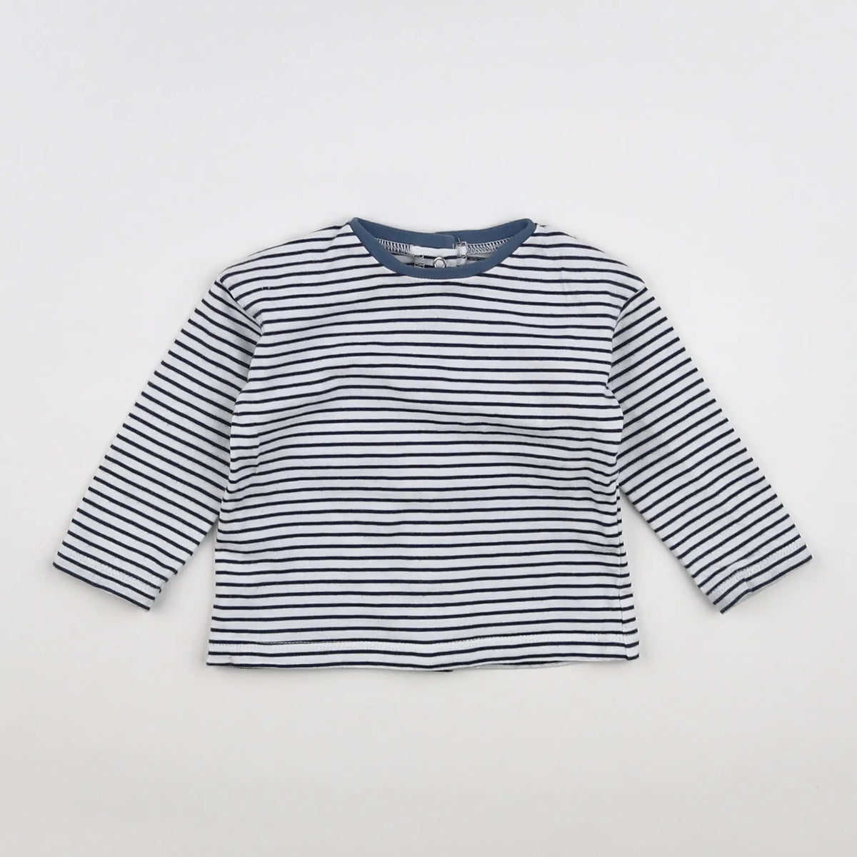 Vertbaudet - tee-shirt blanc, bleu - 6 mois