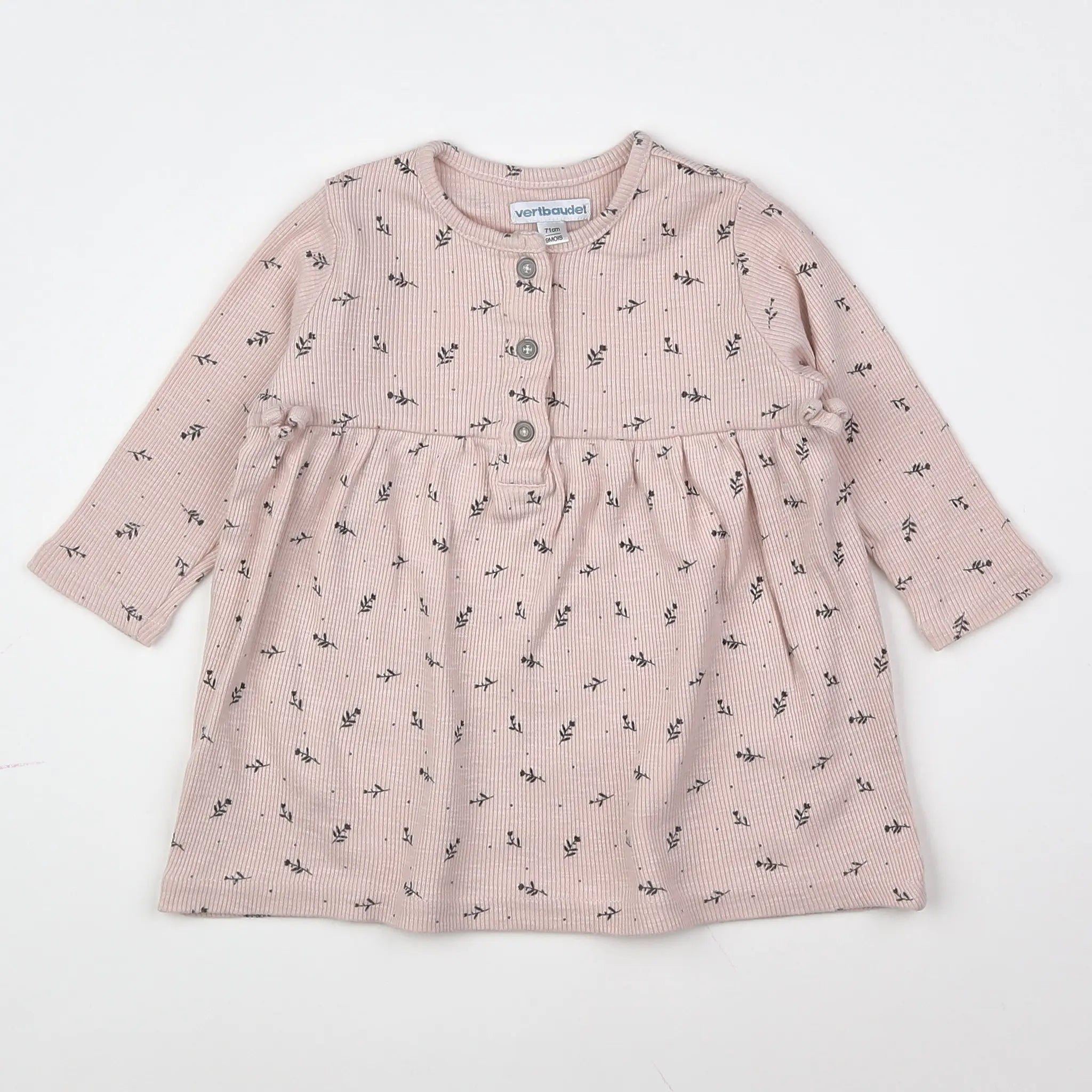 Vertbaudet - robe rose - 9 mois