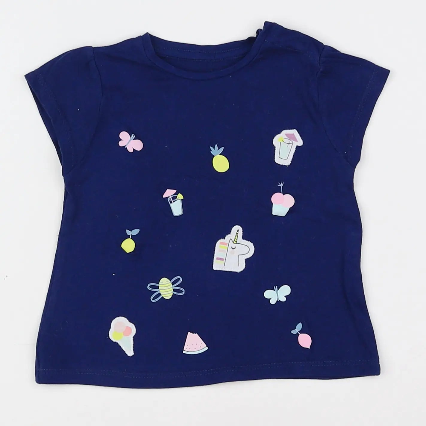 Vertbaudet - tee-shirt bleu - 6 mois