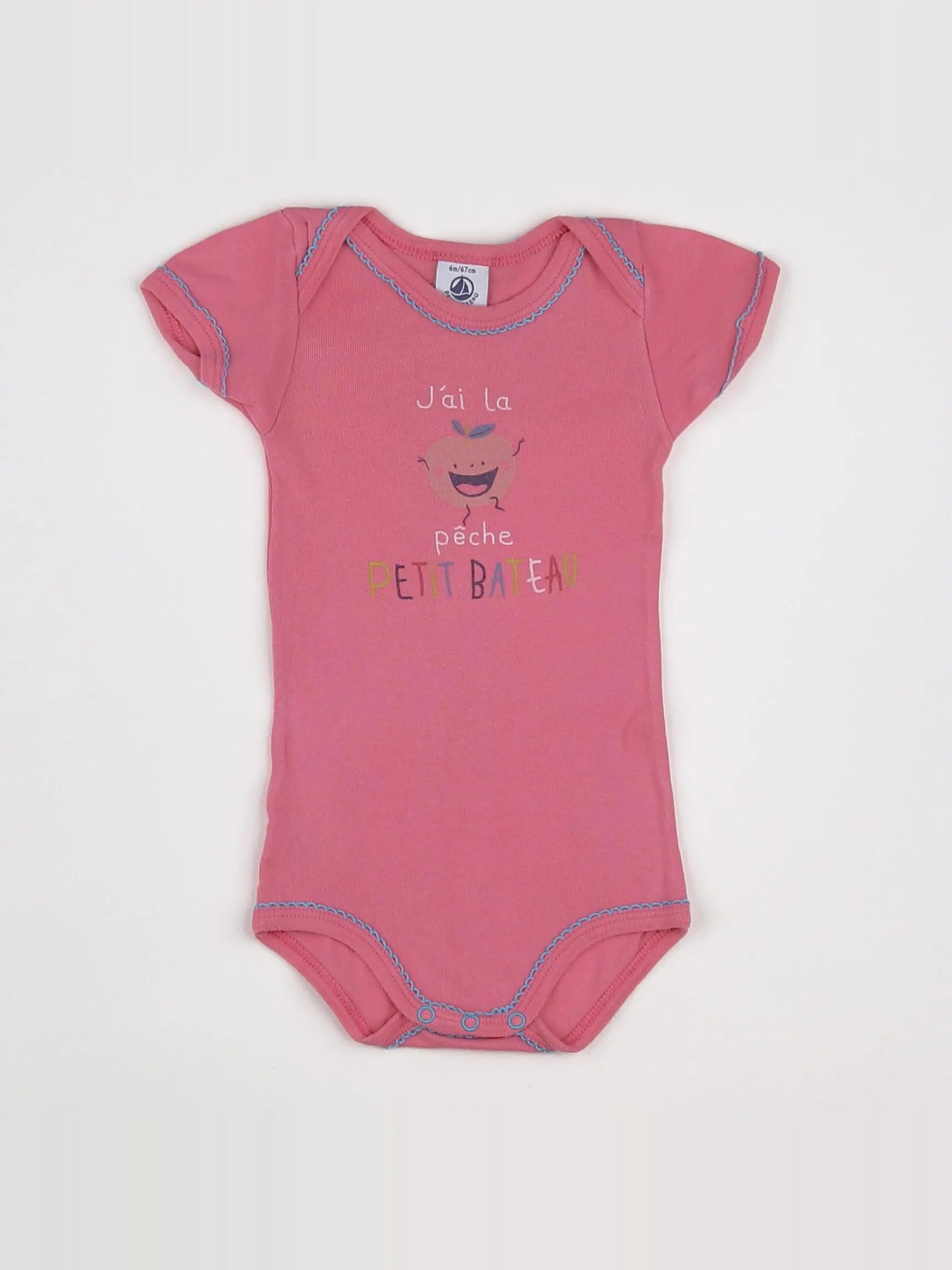 Petit Bateau - body rose - 6 mois