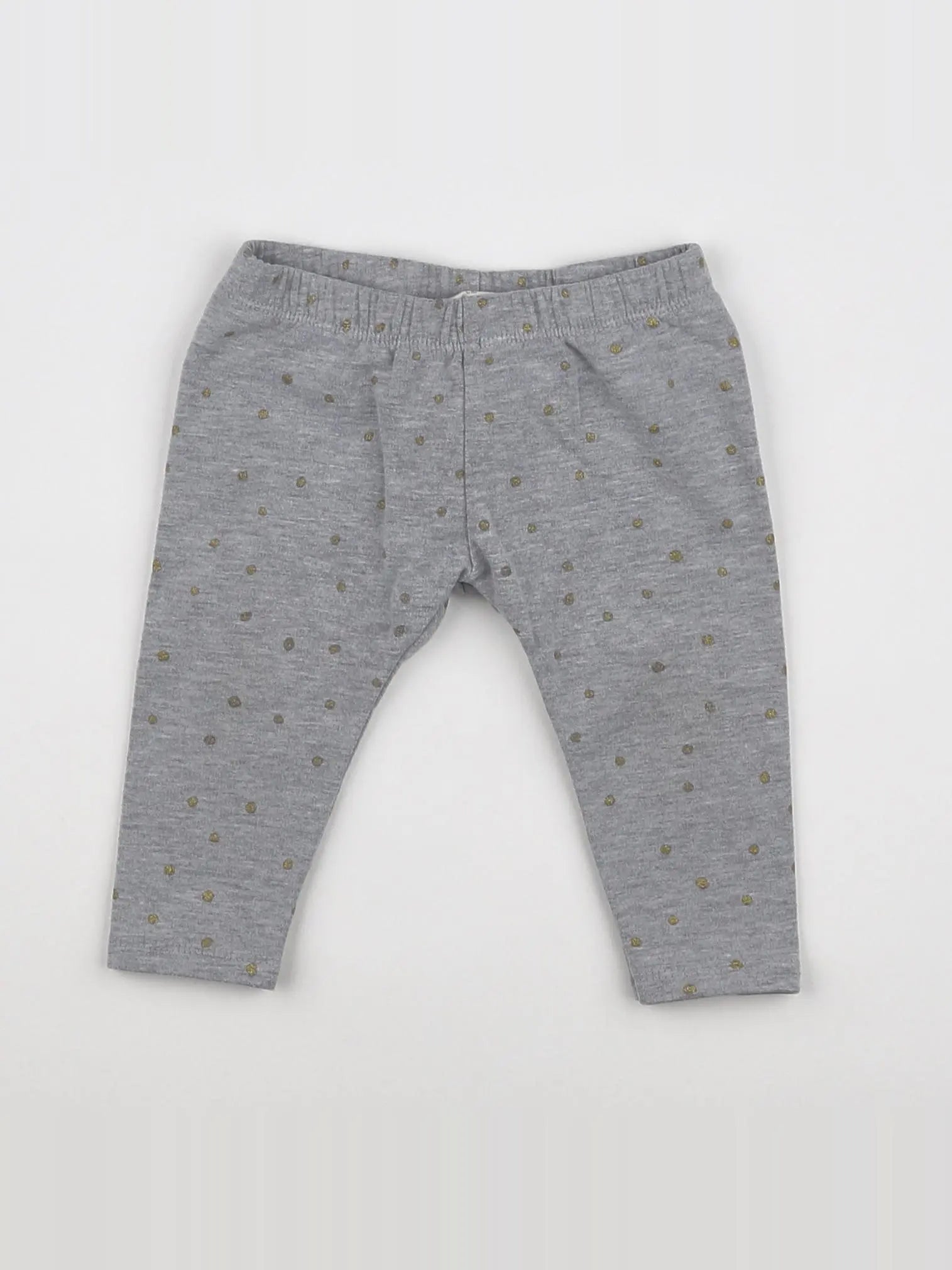 Zara - legging gris, or - 6/9 mois
