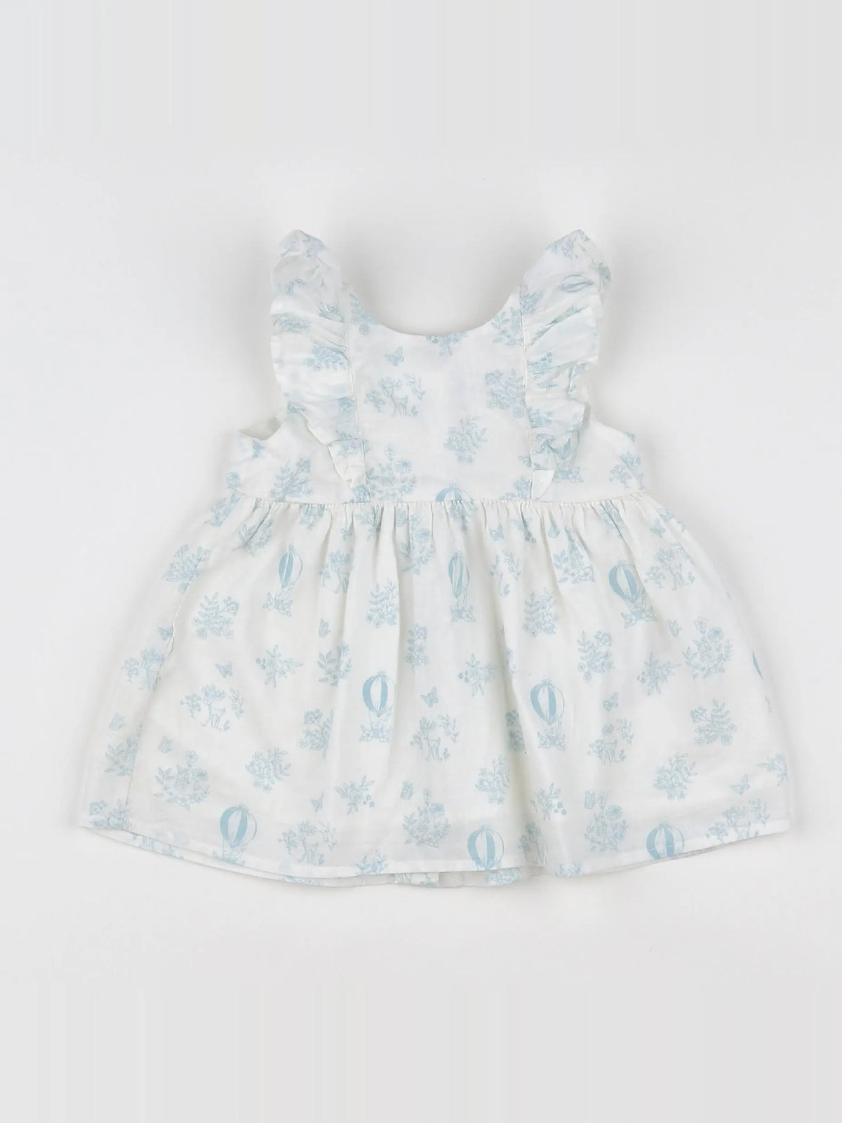 Vertbaudet - robe blanc, bleu - 3 mois