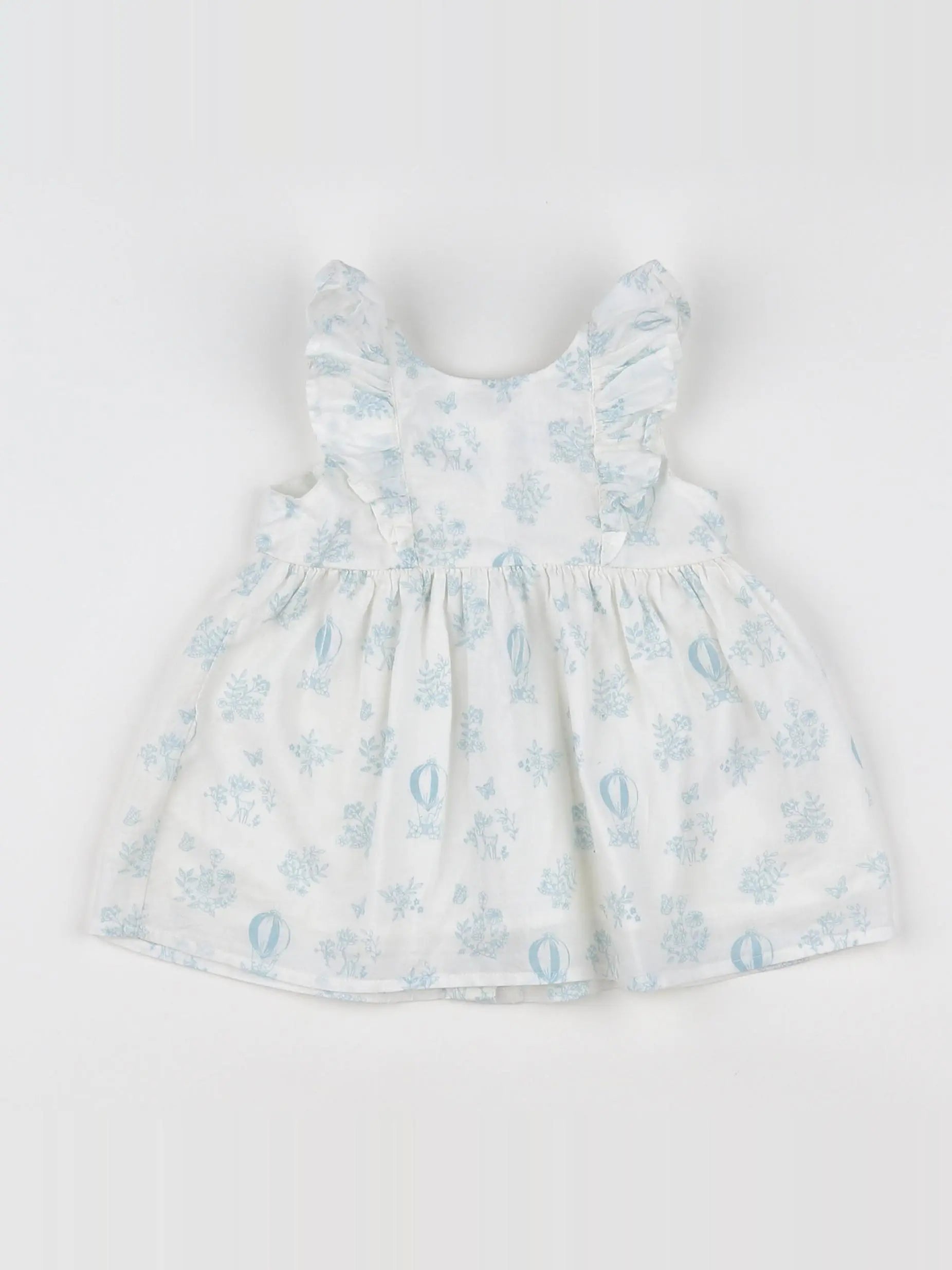 Vertbaudet - robe blanc, bleu - 3 mois