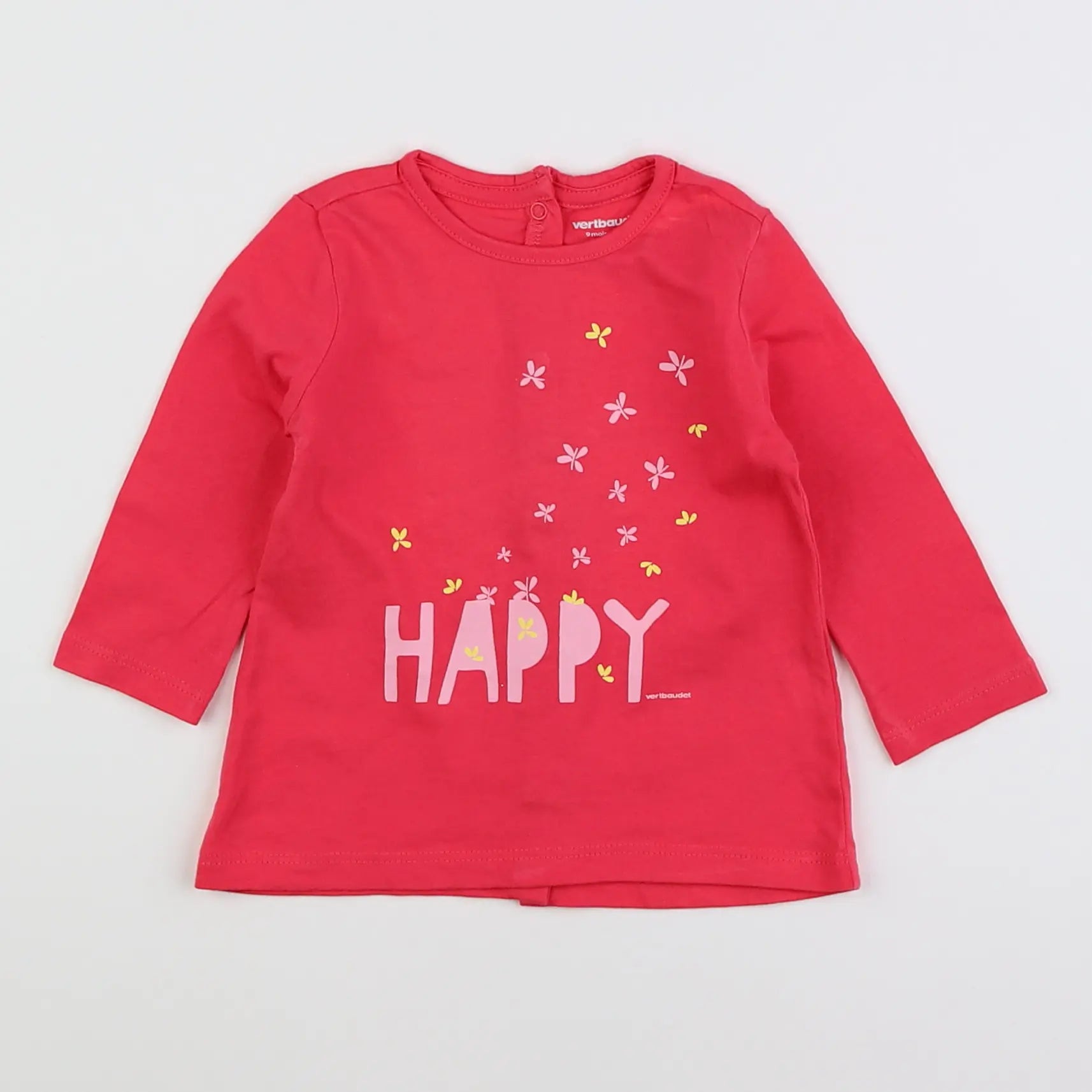 Vertbaudet - tee-shirt rose - 9 mois