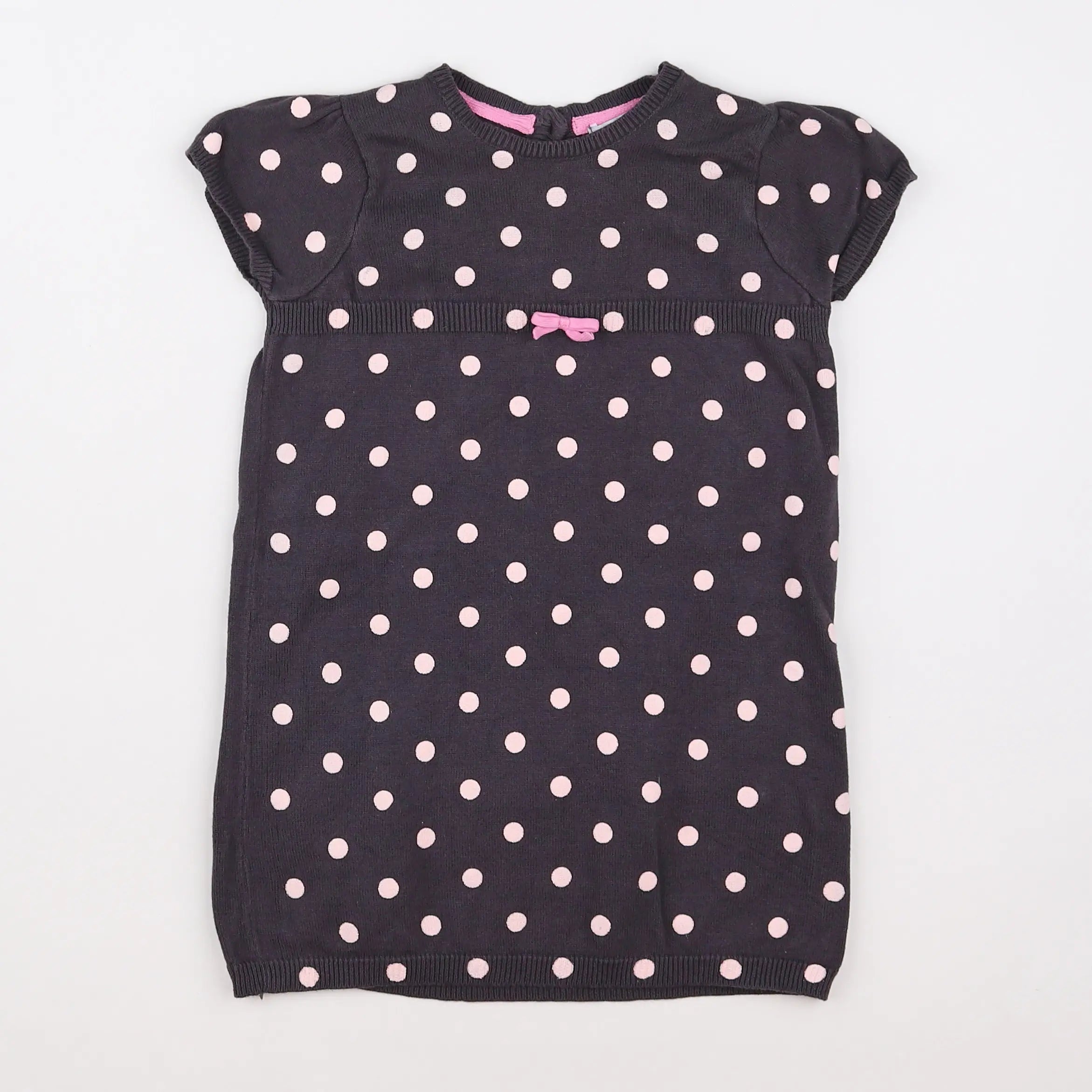 Vertbaudet - robe rose, marron - 2 ans