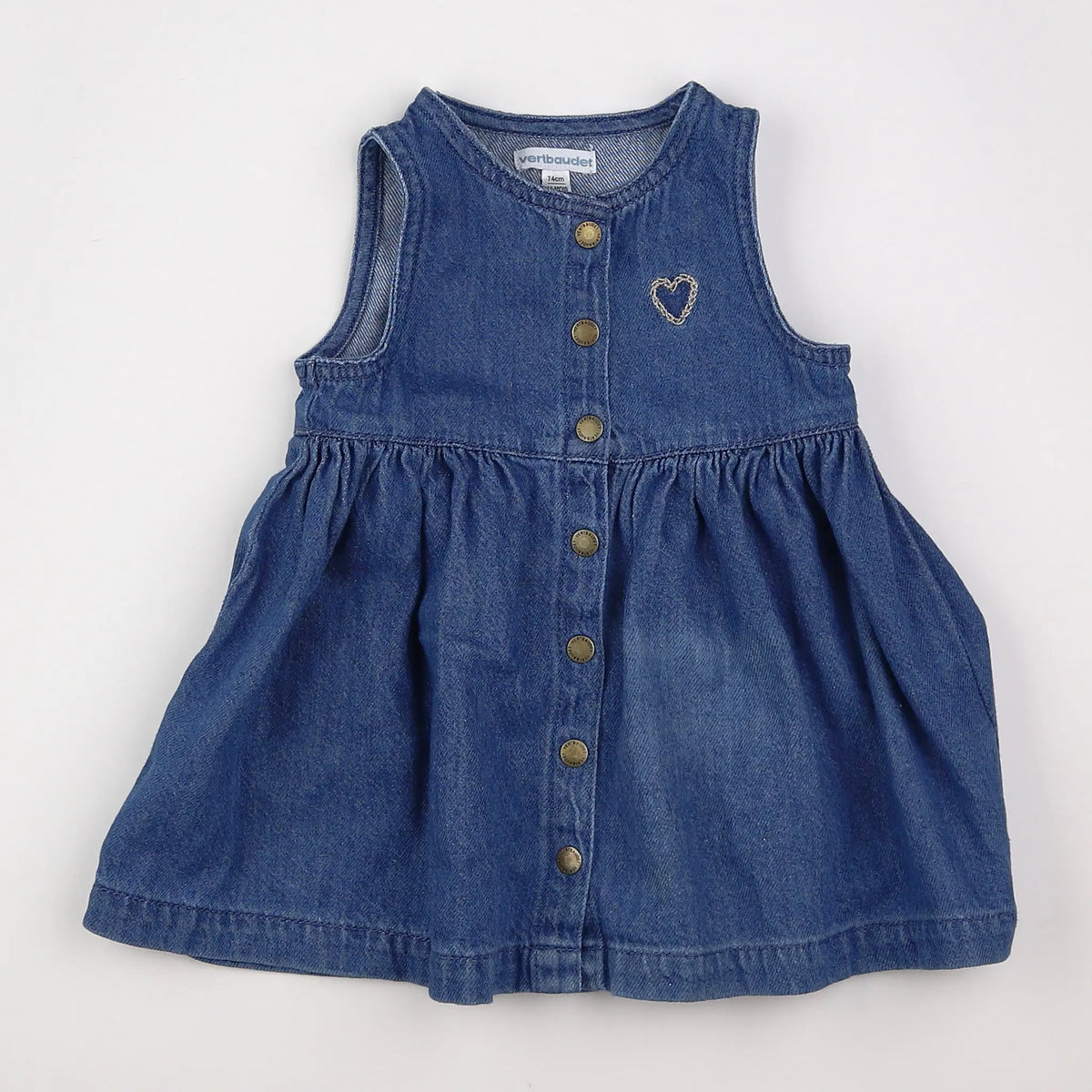 Vertbaudet - robe bleu - 12 mois
