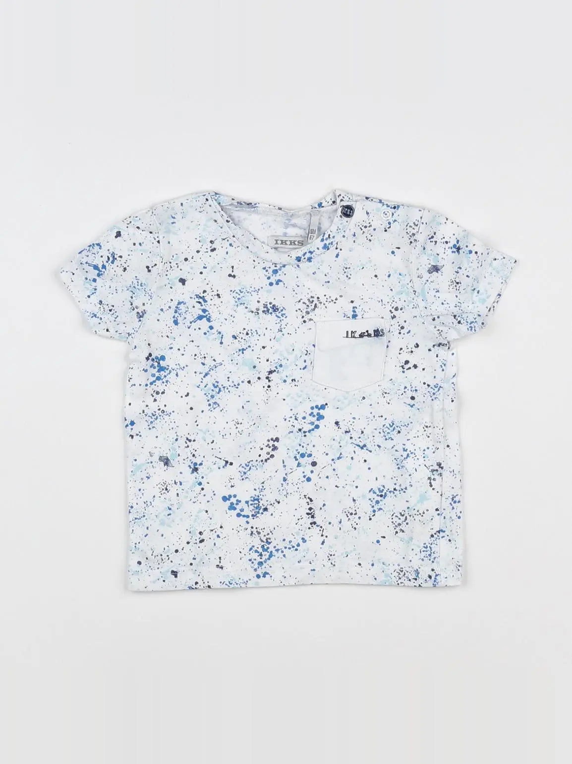 IKKS - tee-shirt blanc, bleu - 6 mois
