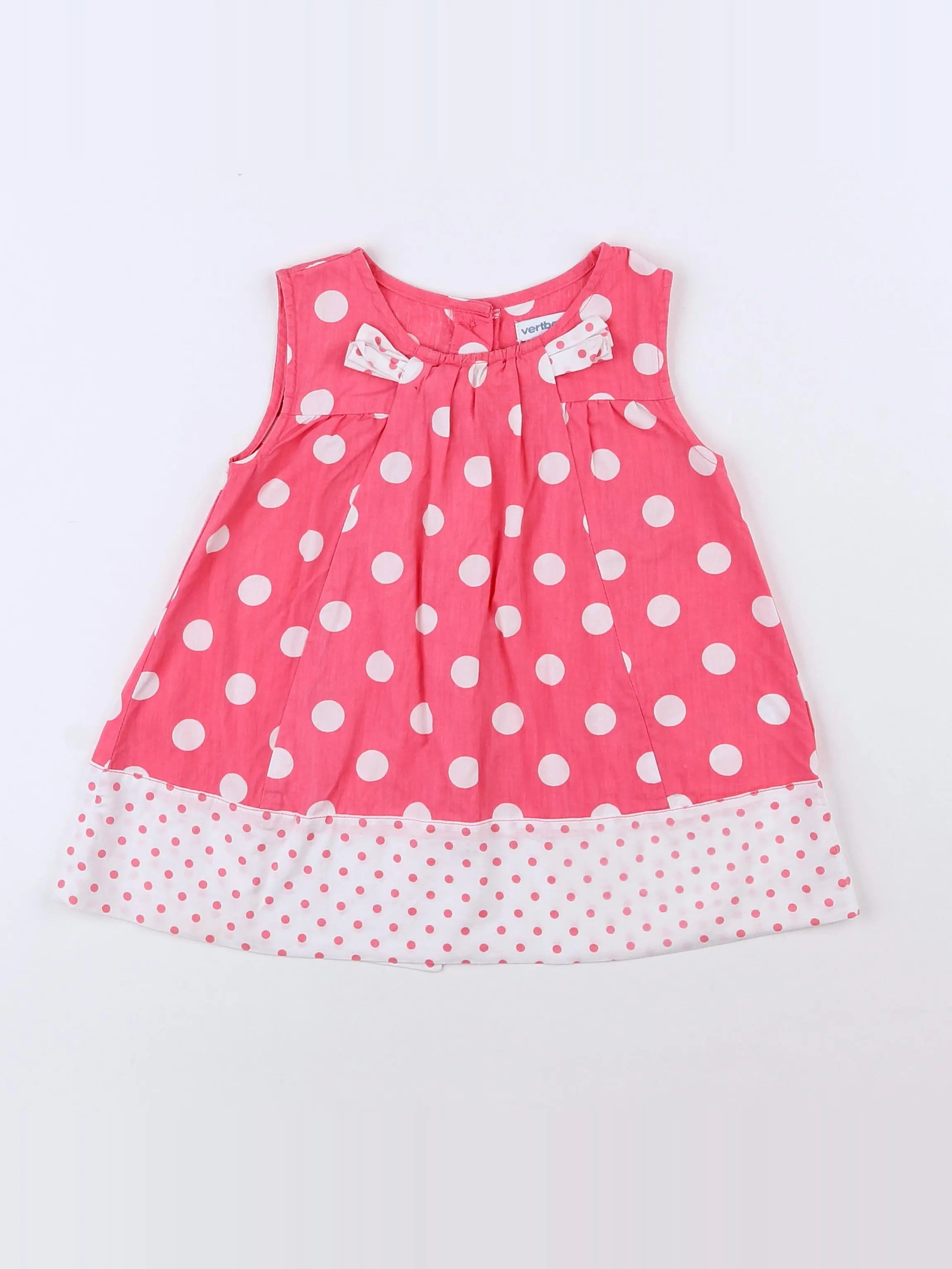 Vertbaudet - robe rose, blanc - 18 mois