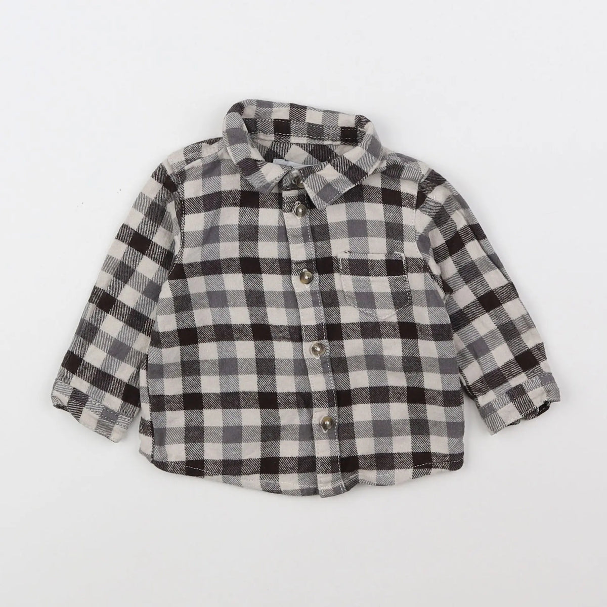 Vertbaudet - chemise gris - 6 mois