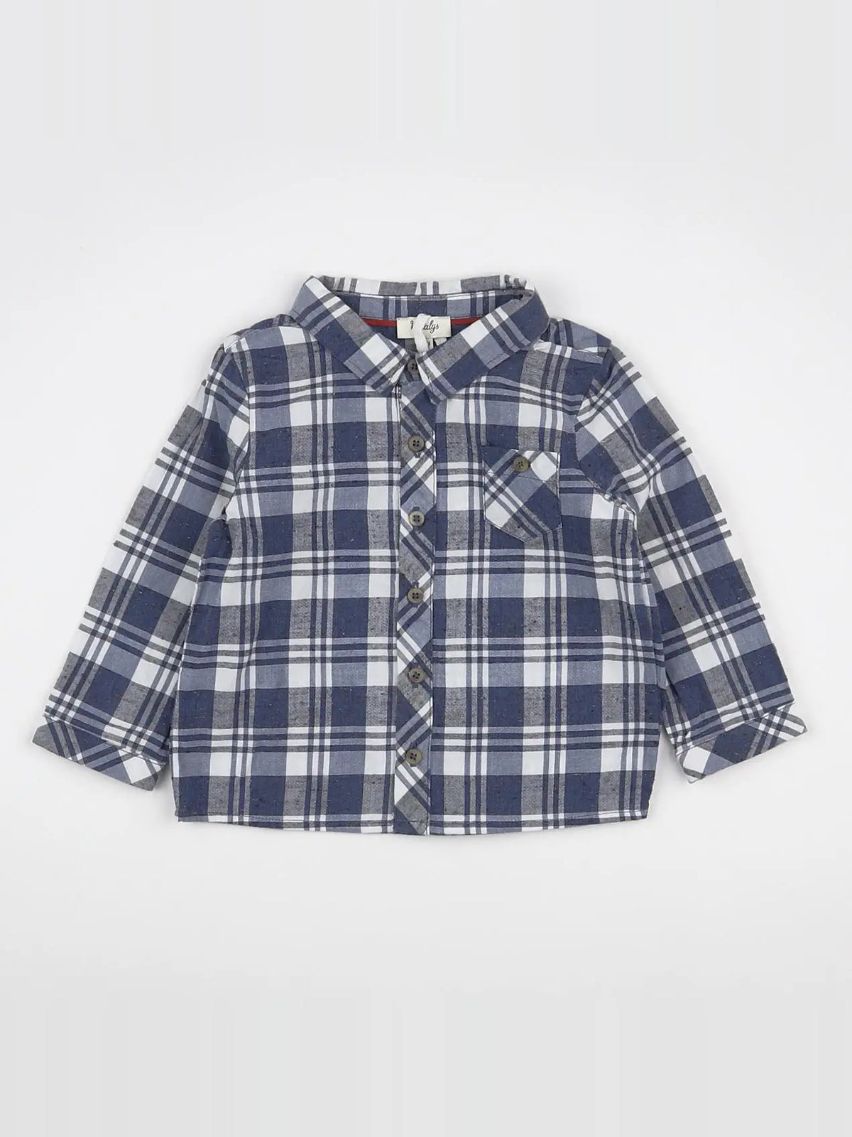 Natalys - chemise blanc, bleu - 12 mois