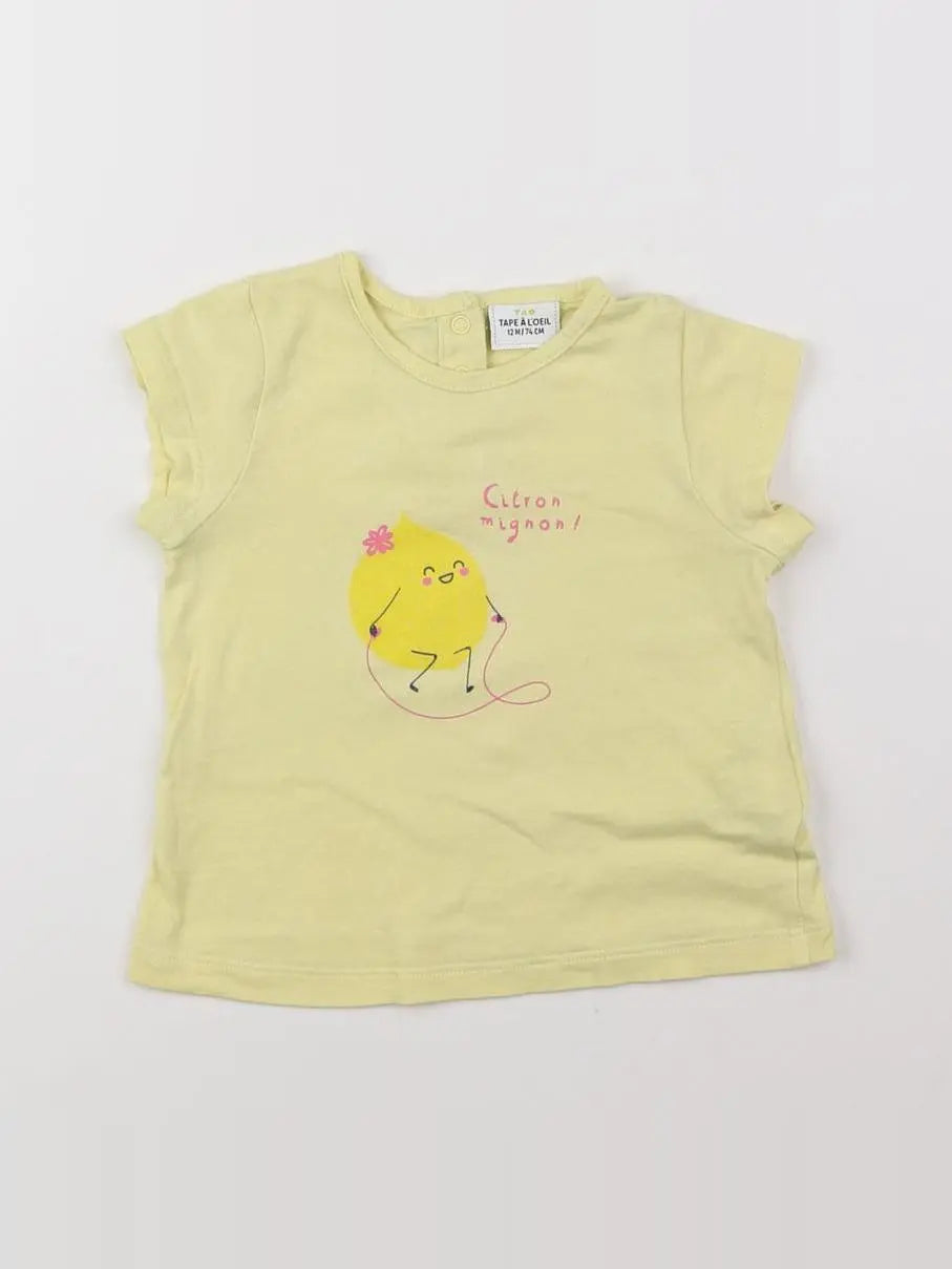 Tape à l'oeil - tee-shirt jaune - 12 mois