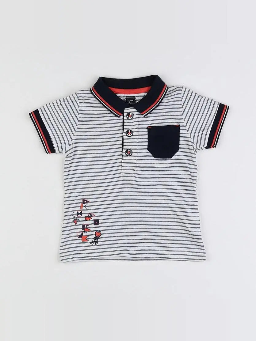 Terre de marins - polo bleu - 12 mois