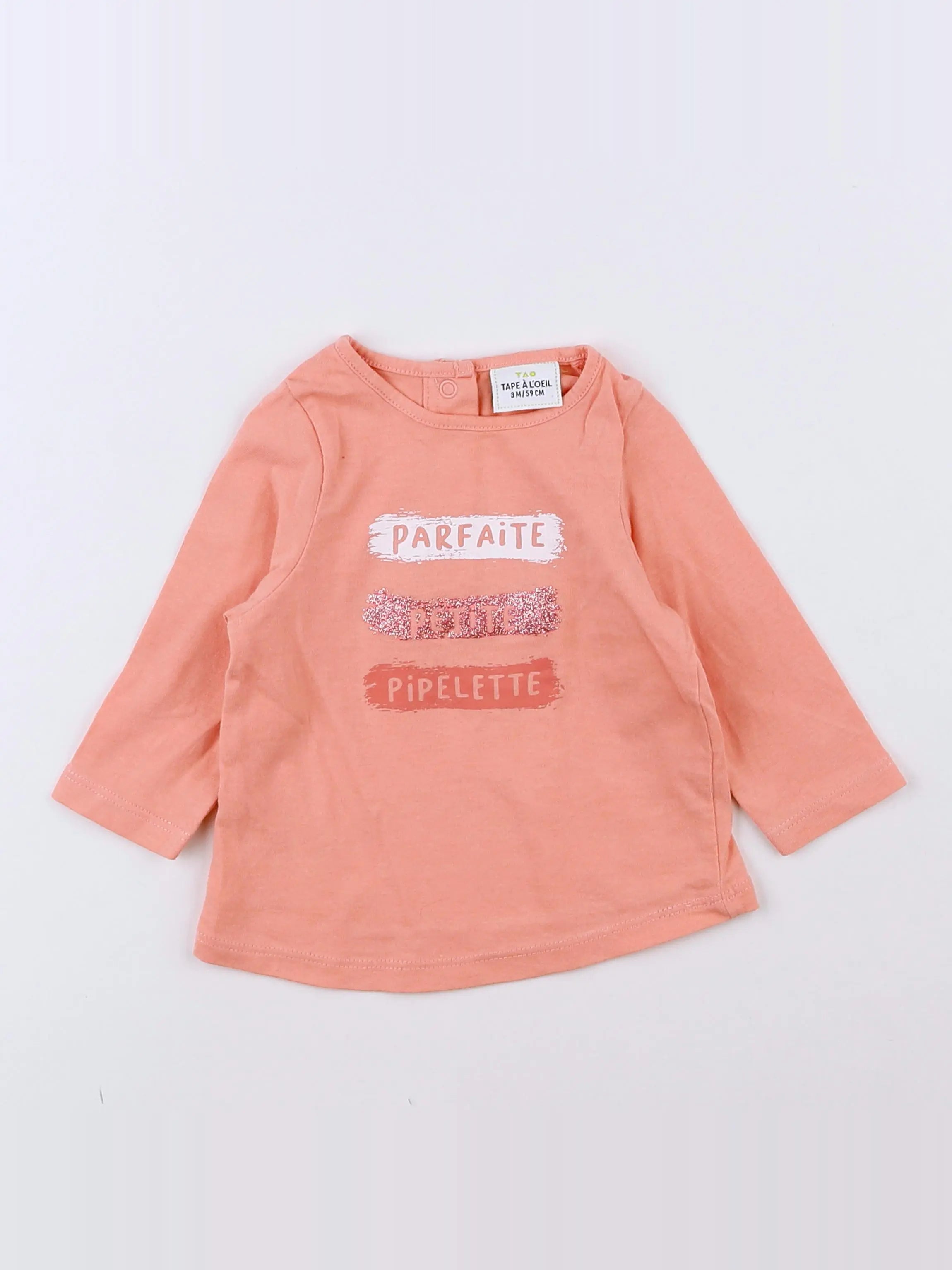 Tape à l'oeil - tee-shirt rose, orange - 3 mois