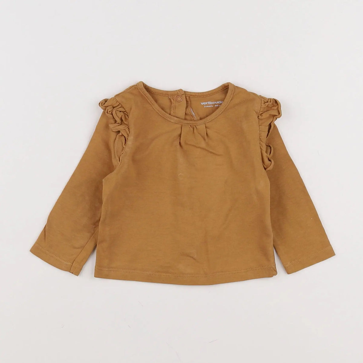 Vertbaudet - tee-shirt marron - 3 mois