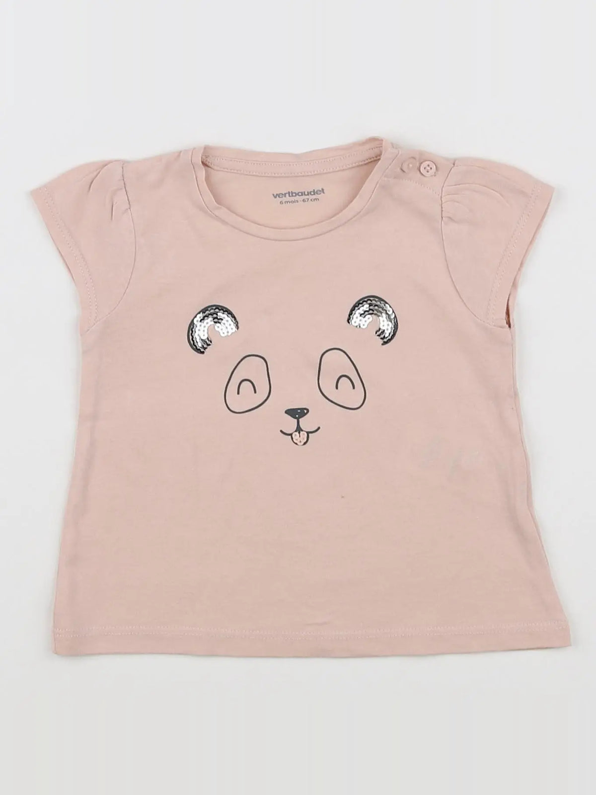 Vertbaudet - tee-shirt rose - 6 mois